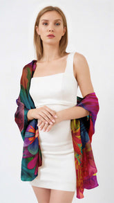 FLAMINGORA SILK LONG LADIES SCARF