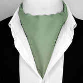 OLIVE LIGHT GREEN SILK ASCOT – PREMIUM COLLECTION