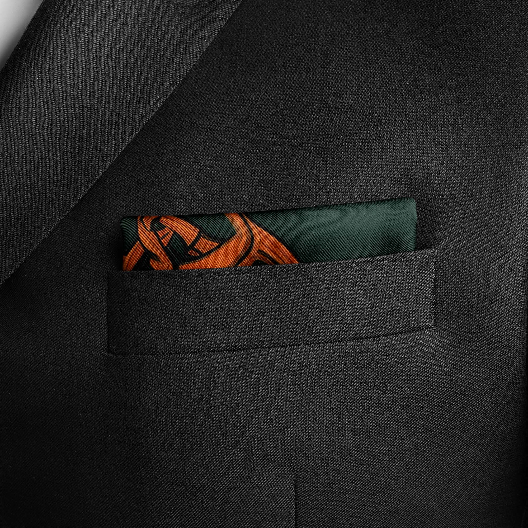 GREEN CELTIC SILK POCKET SQUARES GREEN CELTIC SILK POCKET SQUARES