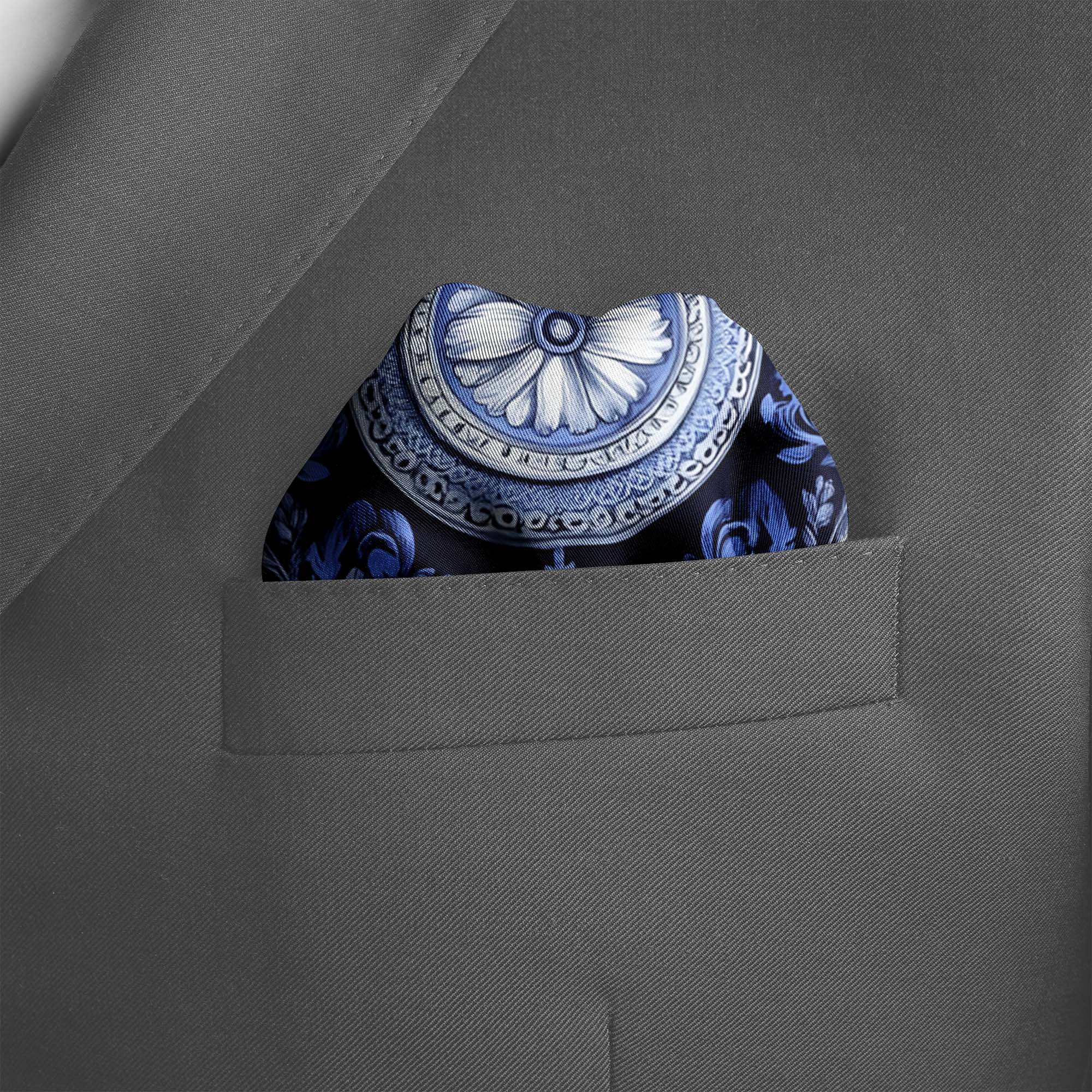 MEDITERRANEAN SILK POCKET SQUARE MEDITERRANEAN SILK POCKET SQUARE