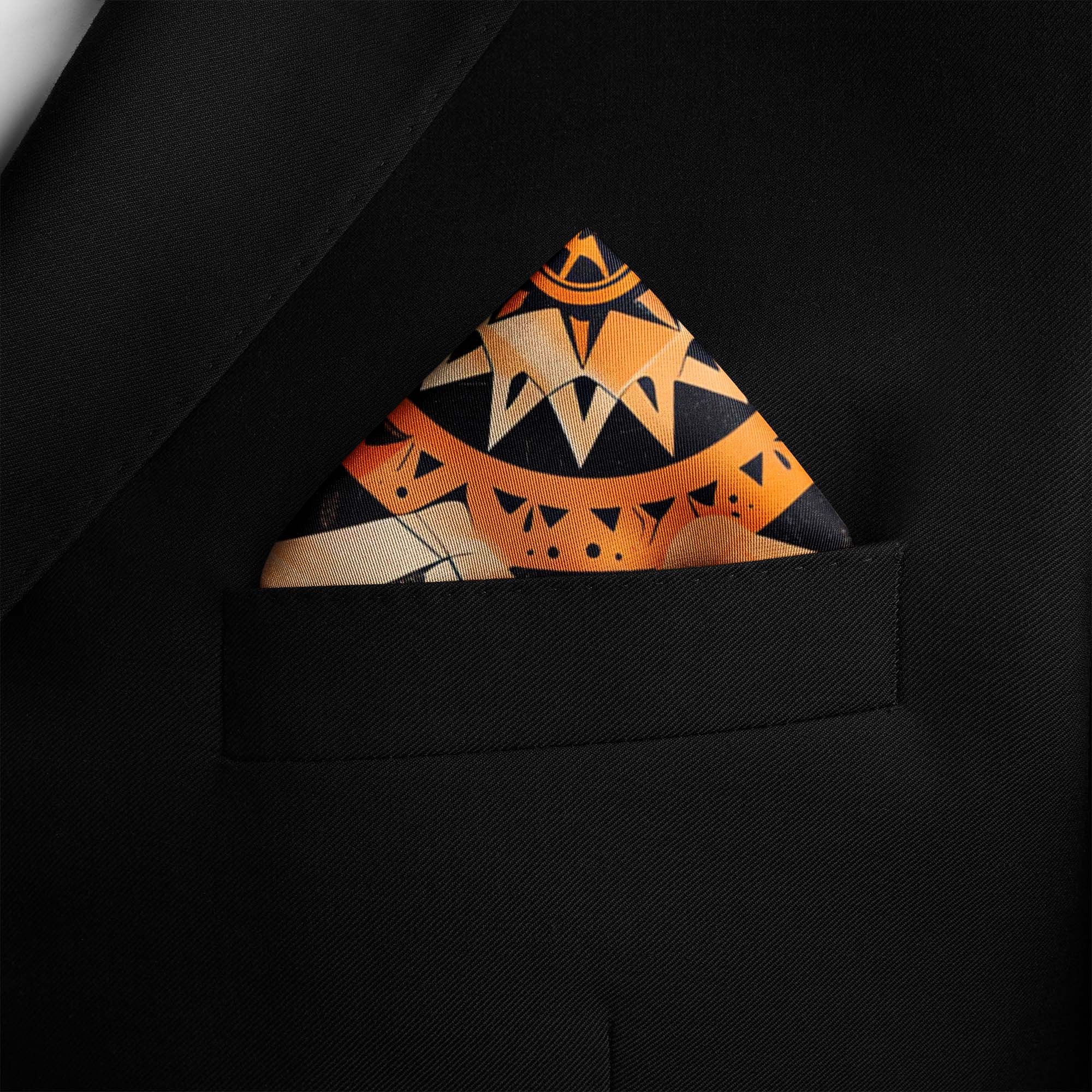 FOLK ART PATTERN SILK POCKET SQUARE FOLK ART PATTERN SILK POCKET SQUARE