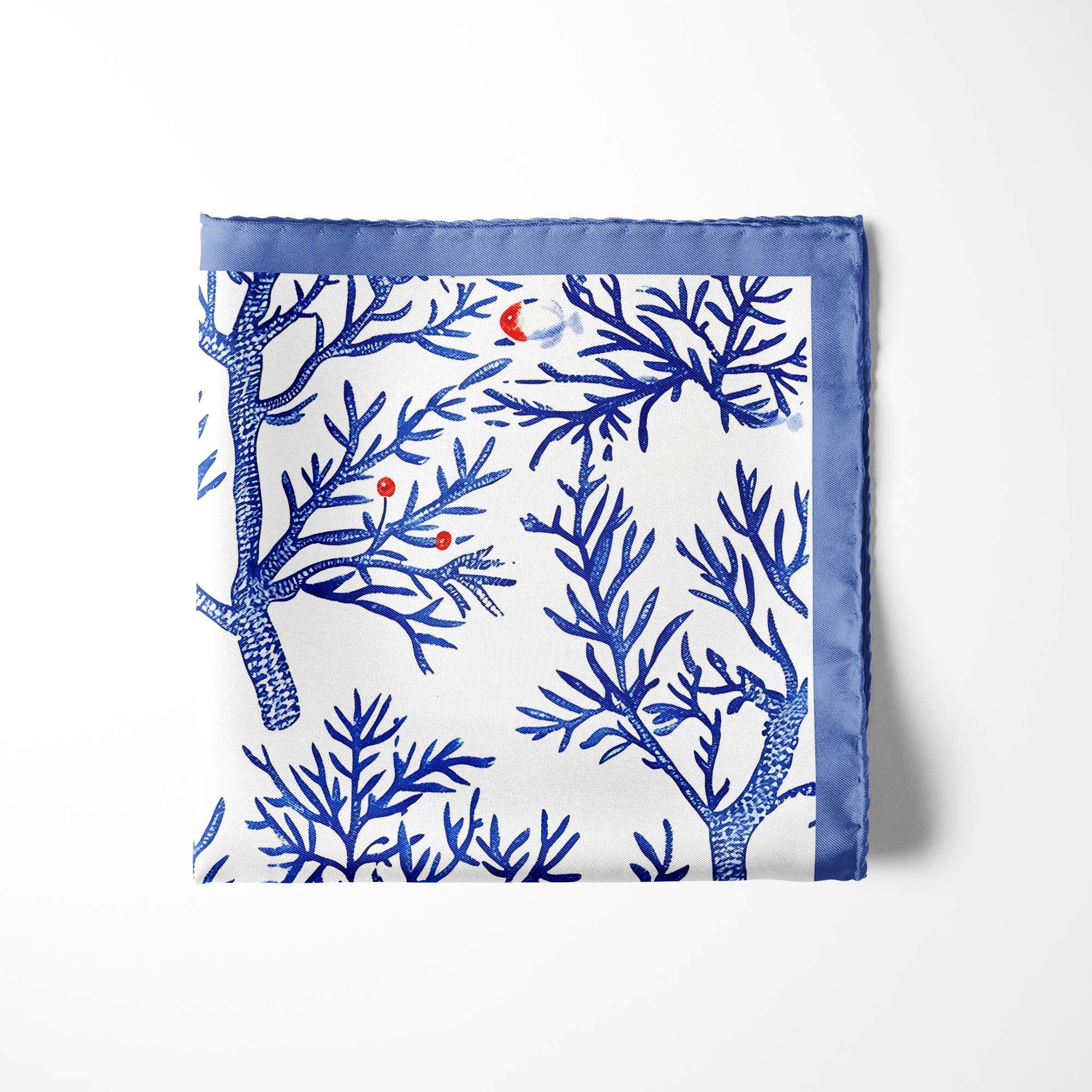 SNOWFLAKE TREE SILK POCKET SQUARE SNOWFLAKE TREE SILK POCKET SQUARE