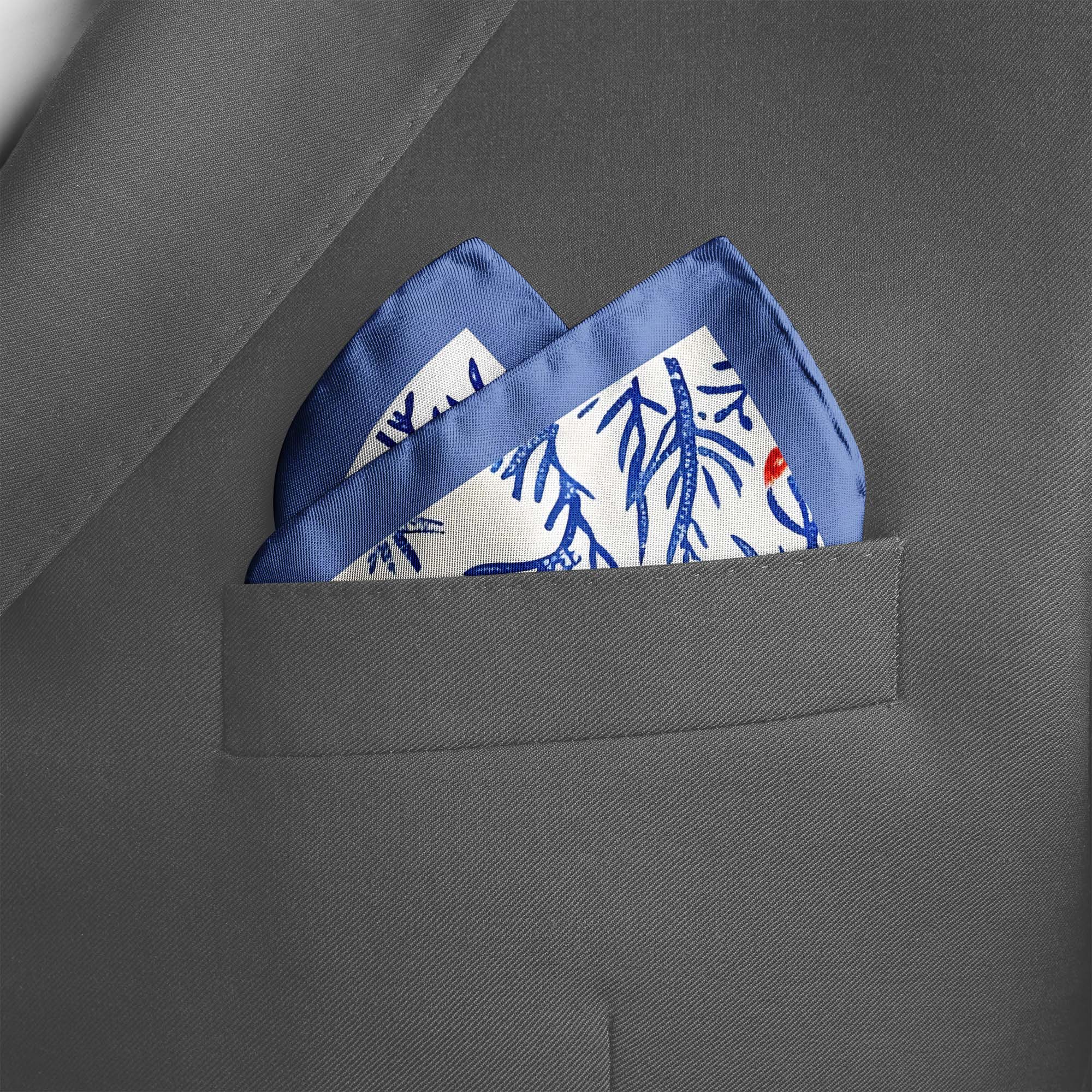 SNOWFLAKE TREE SILK POCKET SQUARE SNOWFLAKE TREE SILK POCKET SQUARE