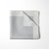WHITE STRIPE SILK POCKET SQUARE