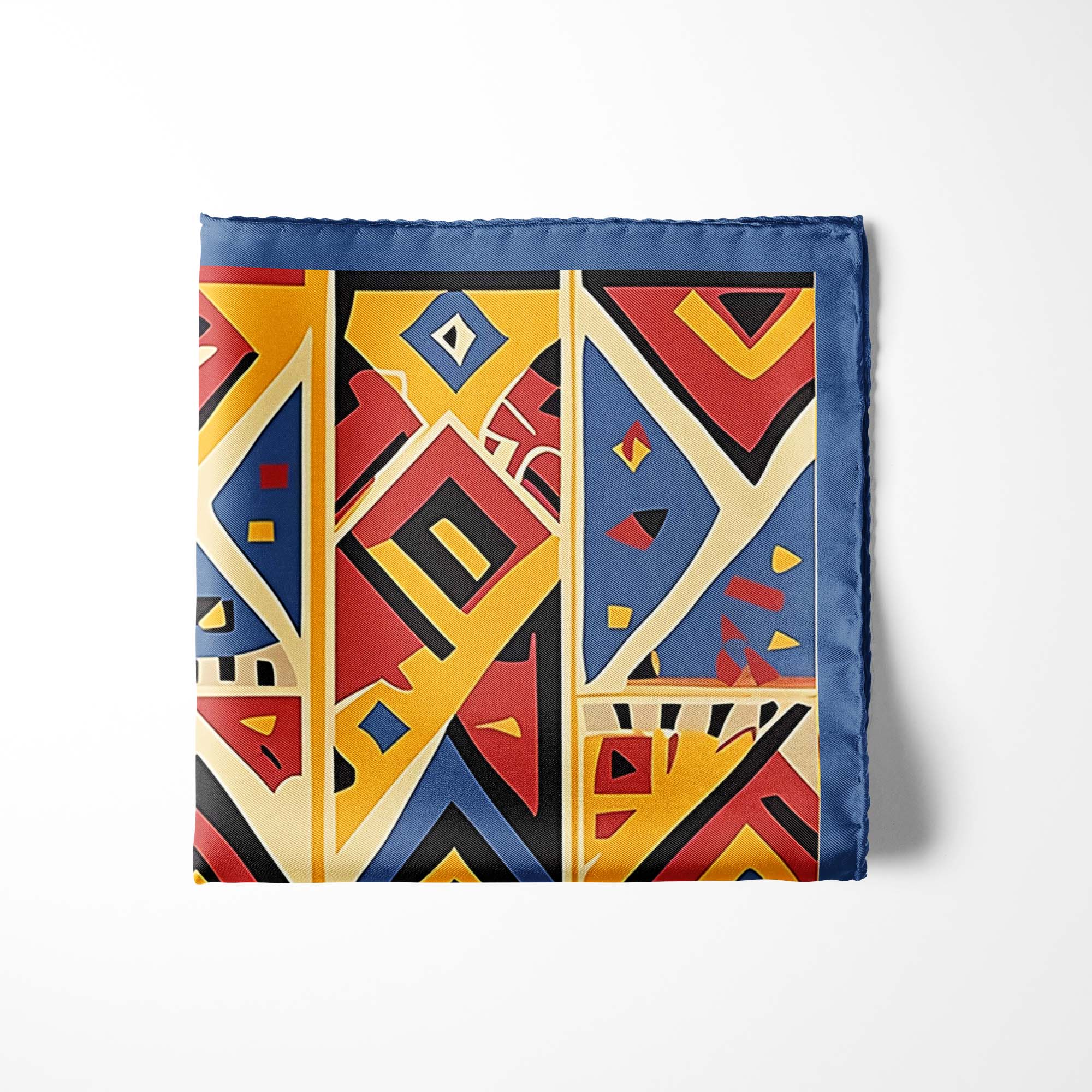 GEOMETRIC TRIBAL PATTERN SILK POCKET SQUARE GEOMETRIC TRIBAL PATTERN SILK POCKET SQUARE