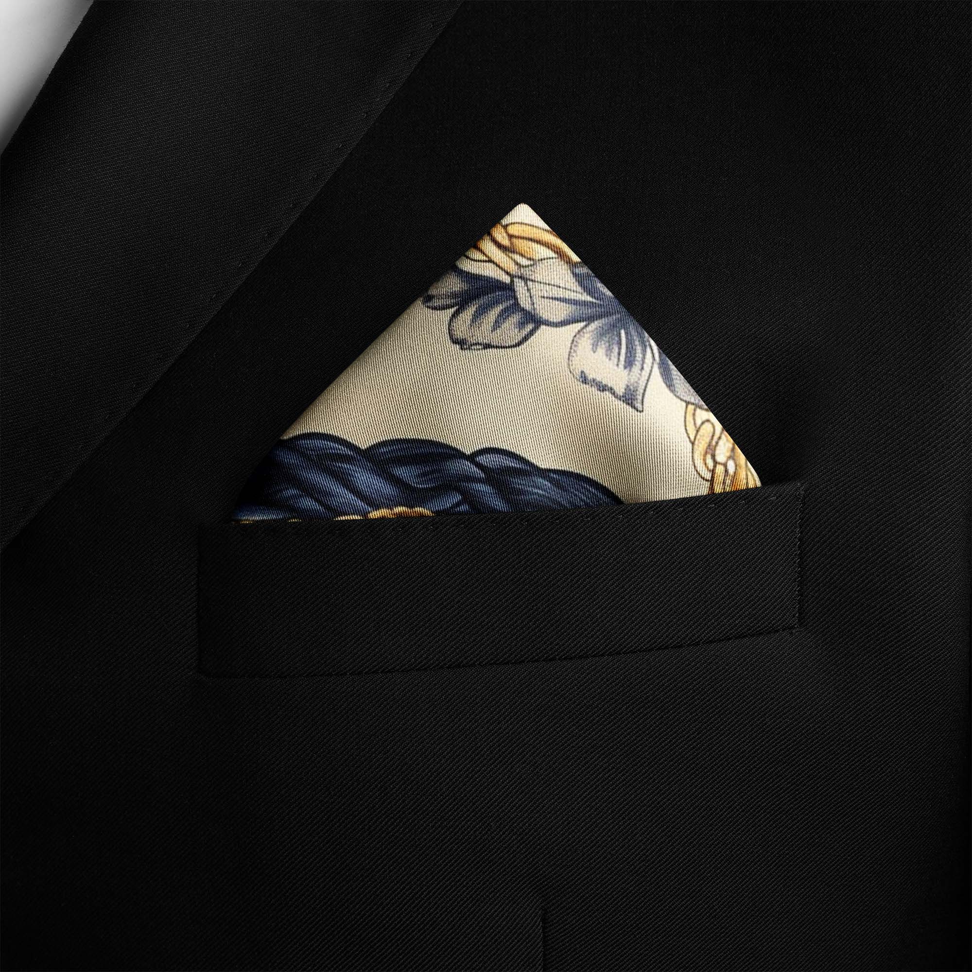 NEW BELT CHAIN SILK POCKET SQUARE NEW BELT CHAIN SILK POCKET SQUARE