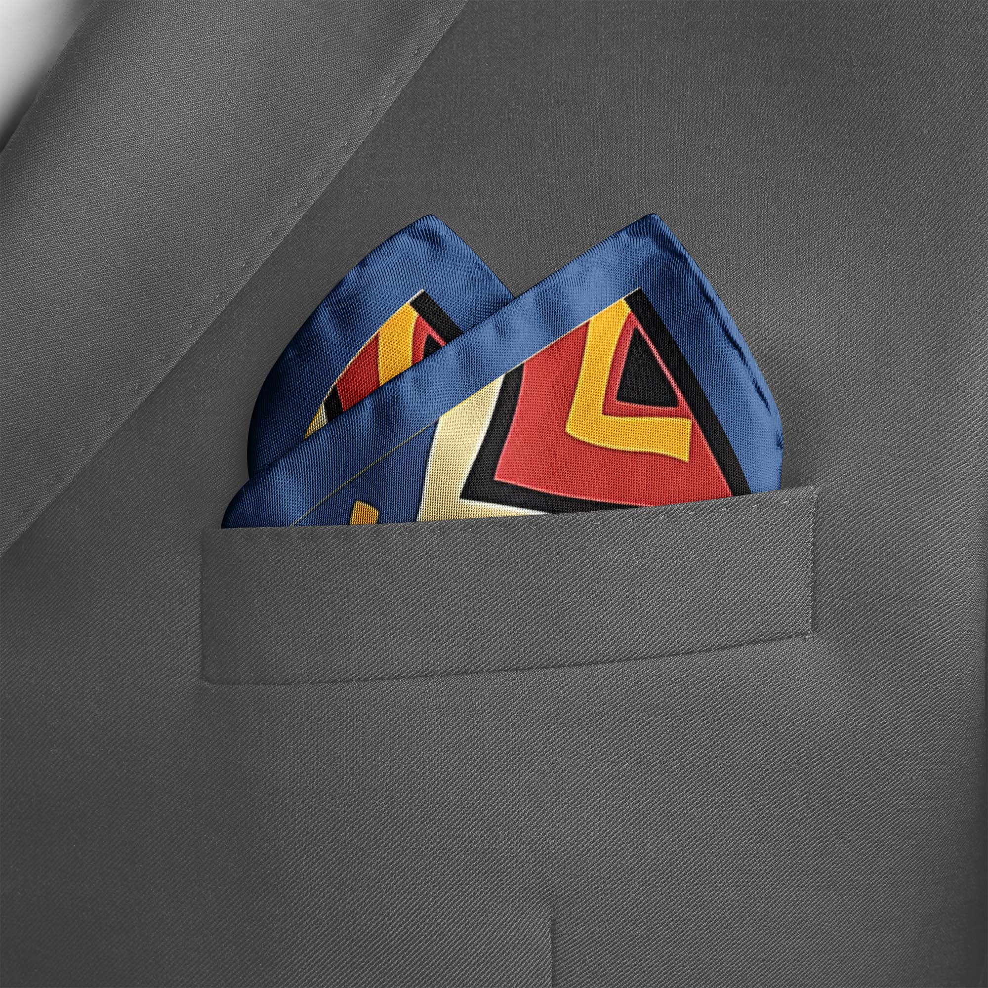 GEOMETRIC TRIBAL PATTERN SILK POCKET SQUARE GEOMETRIC TRIBAL PATTERN SILK POCKET SQUARE