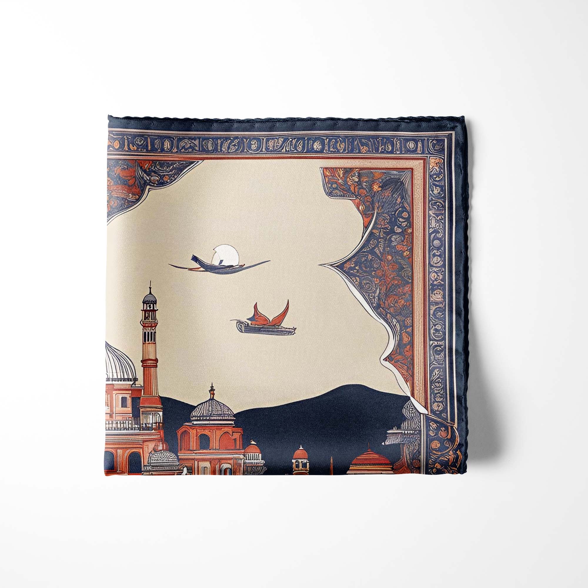 OLD KOLKATA ARCH SILK POCKET SQUARE OLD KOLKATA ARCH SILK POCKET SQUARE