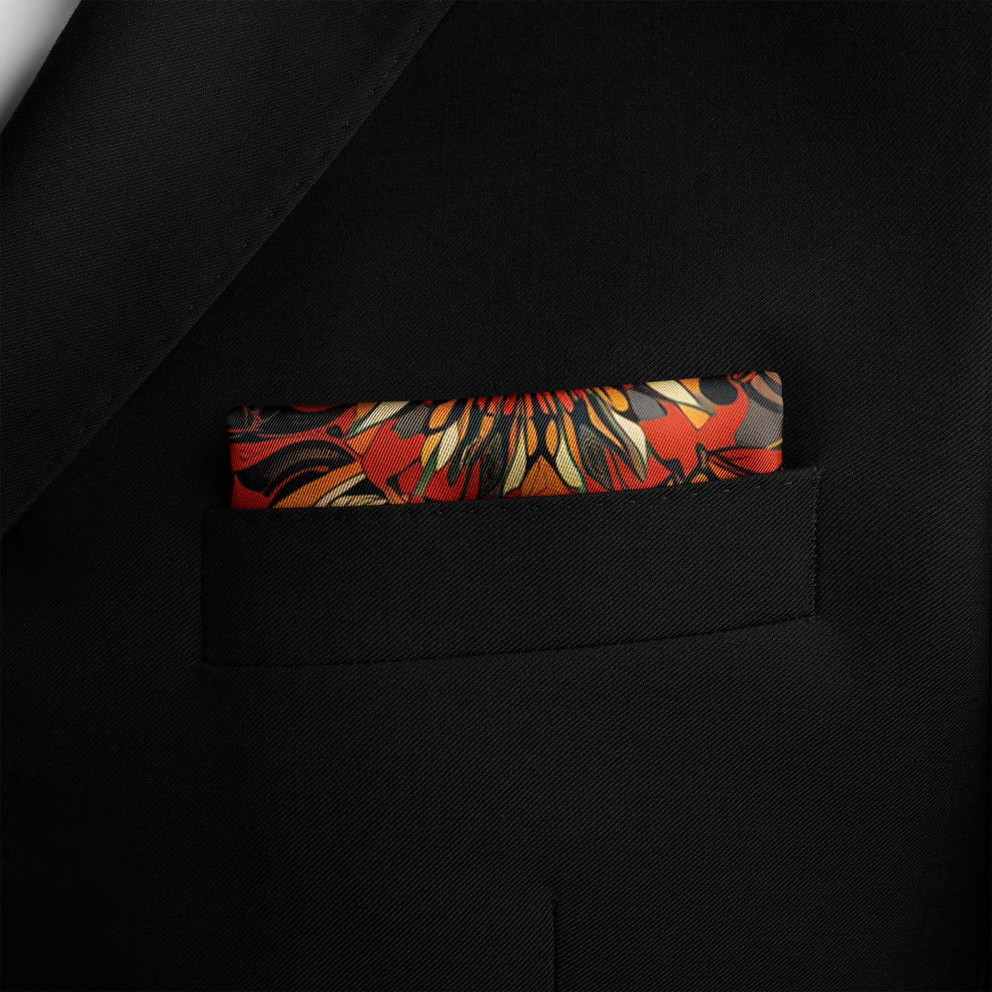 FIRE DRAGON SILK POCKET SQUARE FIRE DRAGON SILK POCKET SQUARE