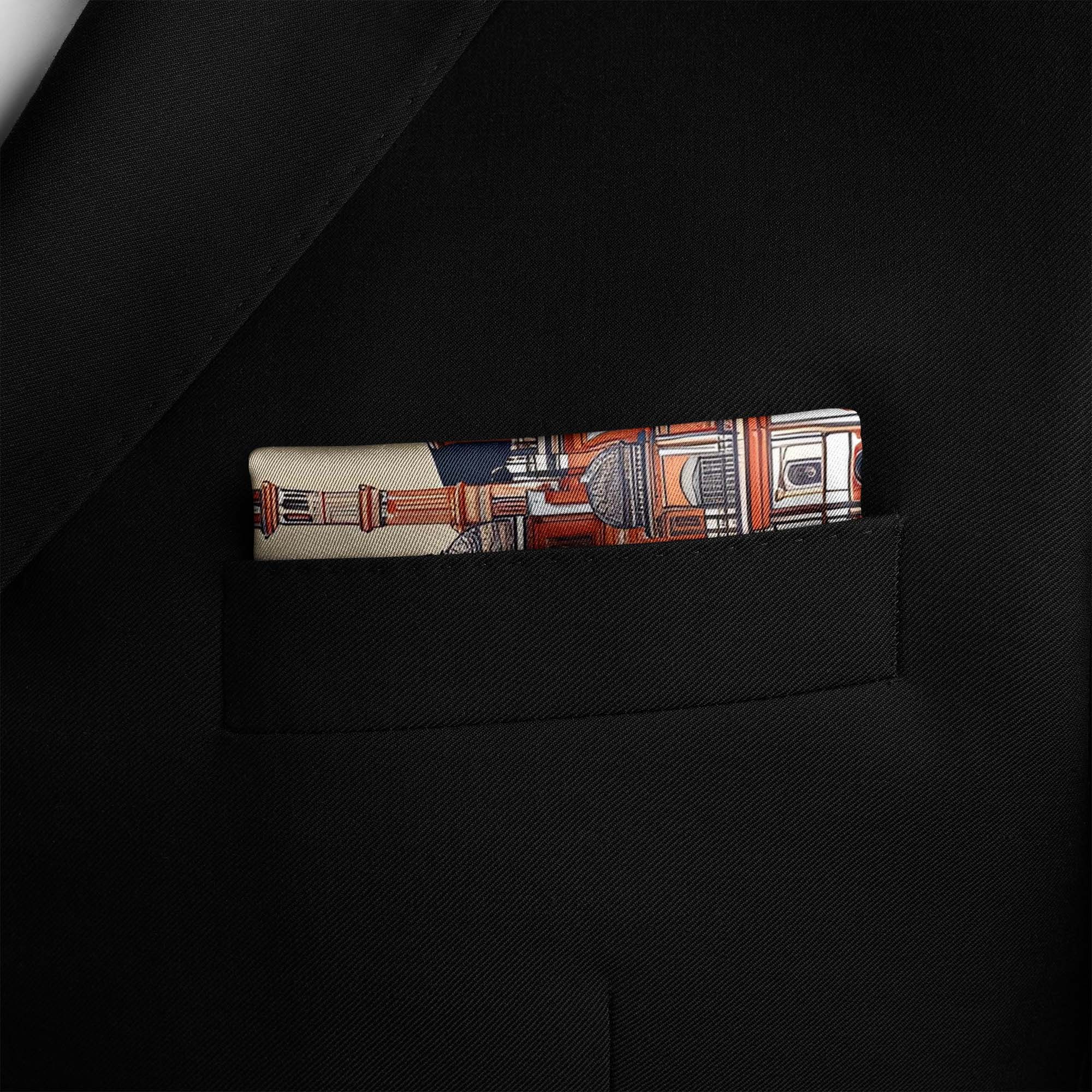 OLD KOLKATA ARCH SILK POCKET SQUARE OLD KOLKATA ARCH SILK POCKET SQUARE