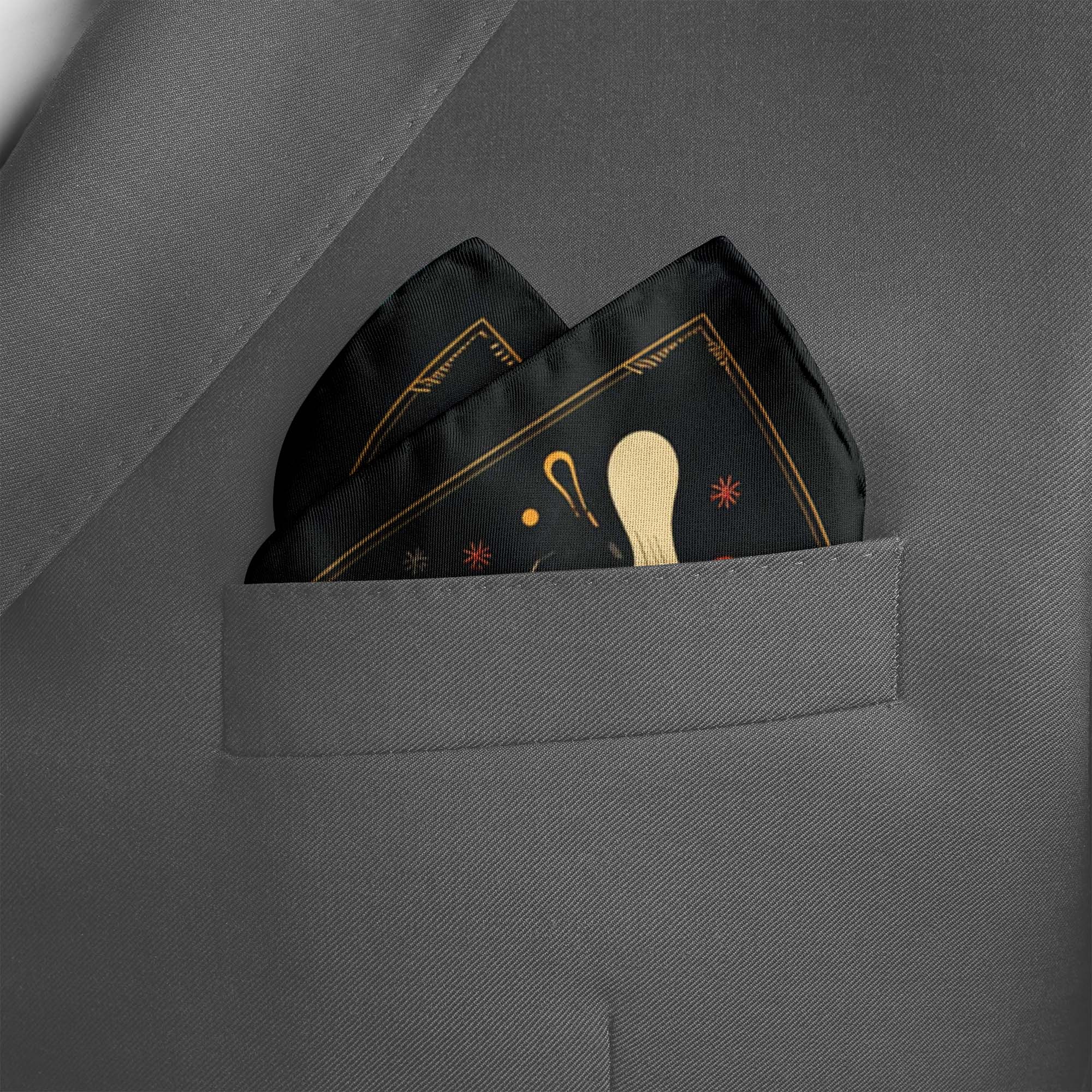 FIRE DRAGON SILK POCKET SQUARE FIRE DRAGON SILK POCKET SQUARE