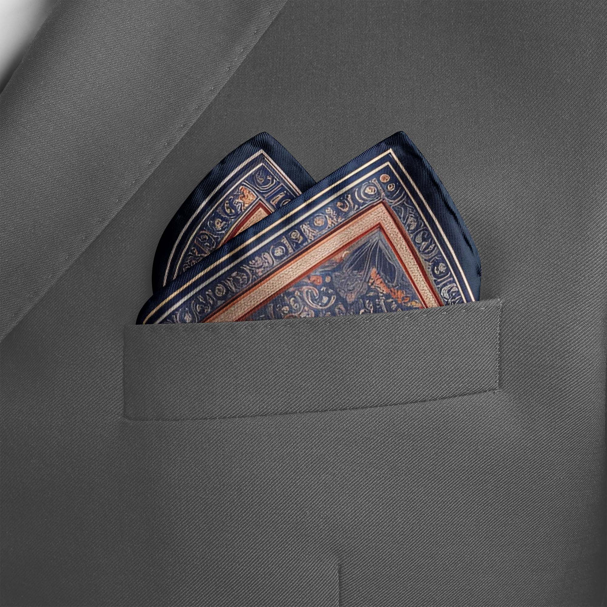 OLD KOLKATA ARCH SILK POCKET SQUARE OLD KOLKATA ARCH SILK POCKET SQUARE