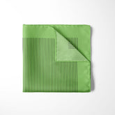 FERN GREEN STRIPE SILK POCKET SQUARE