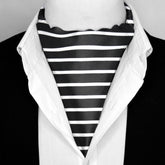 BLACK STRIPES SILK ASCOT – PREMIUM COLLECTION