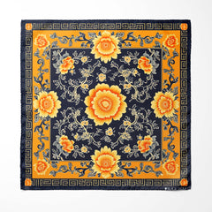 FLOWERS FOLIAGE SILK ASCOT AND POCKET SQUARE SET – PREMIUM COLLECTION
