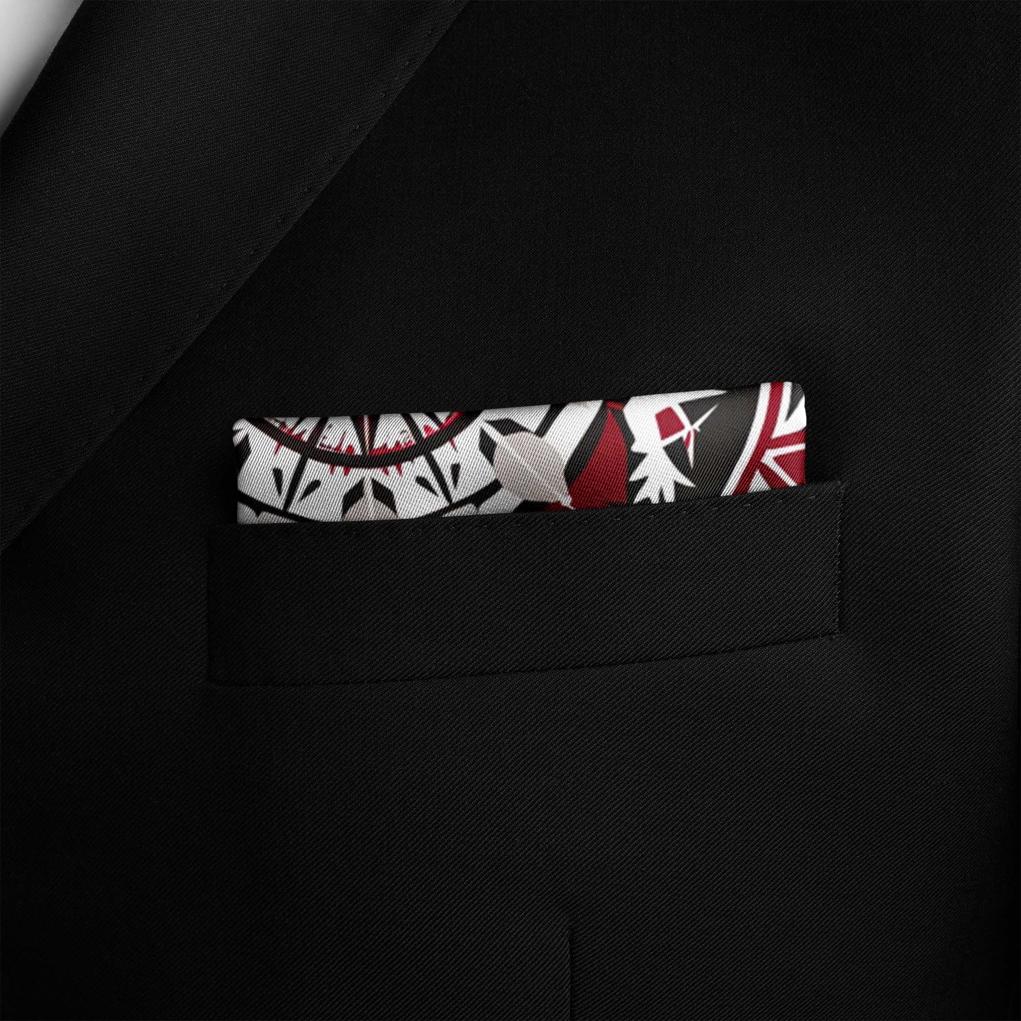 RED ALPANA SILK POCKET SQUARE RED ALPANA SILK POCKET SQUARE