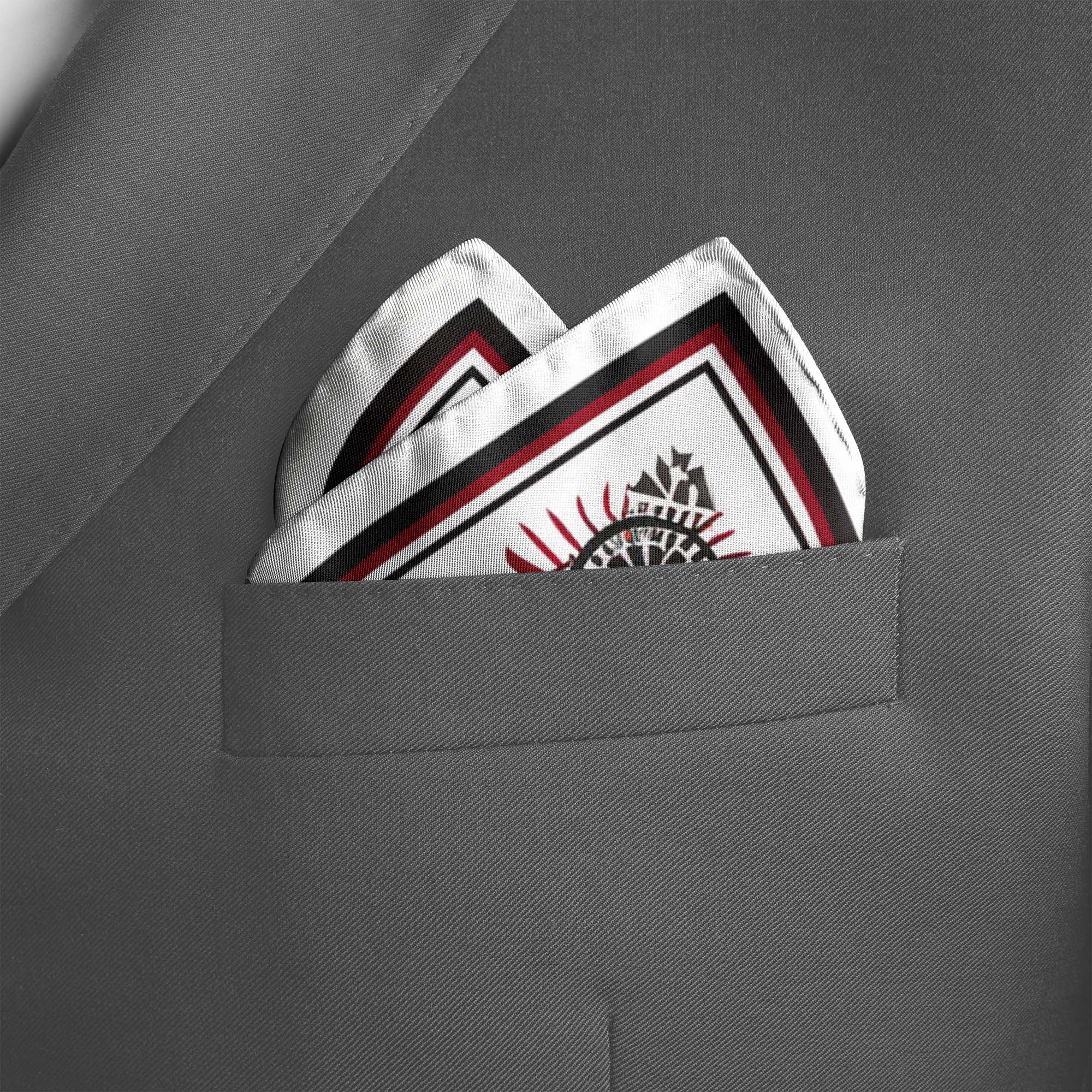 RED ALPANA SILK POCKET SQUARE RED ALPANA SILK POCKET SQUARE