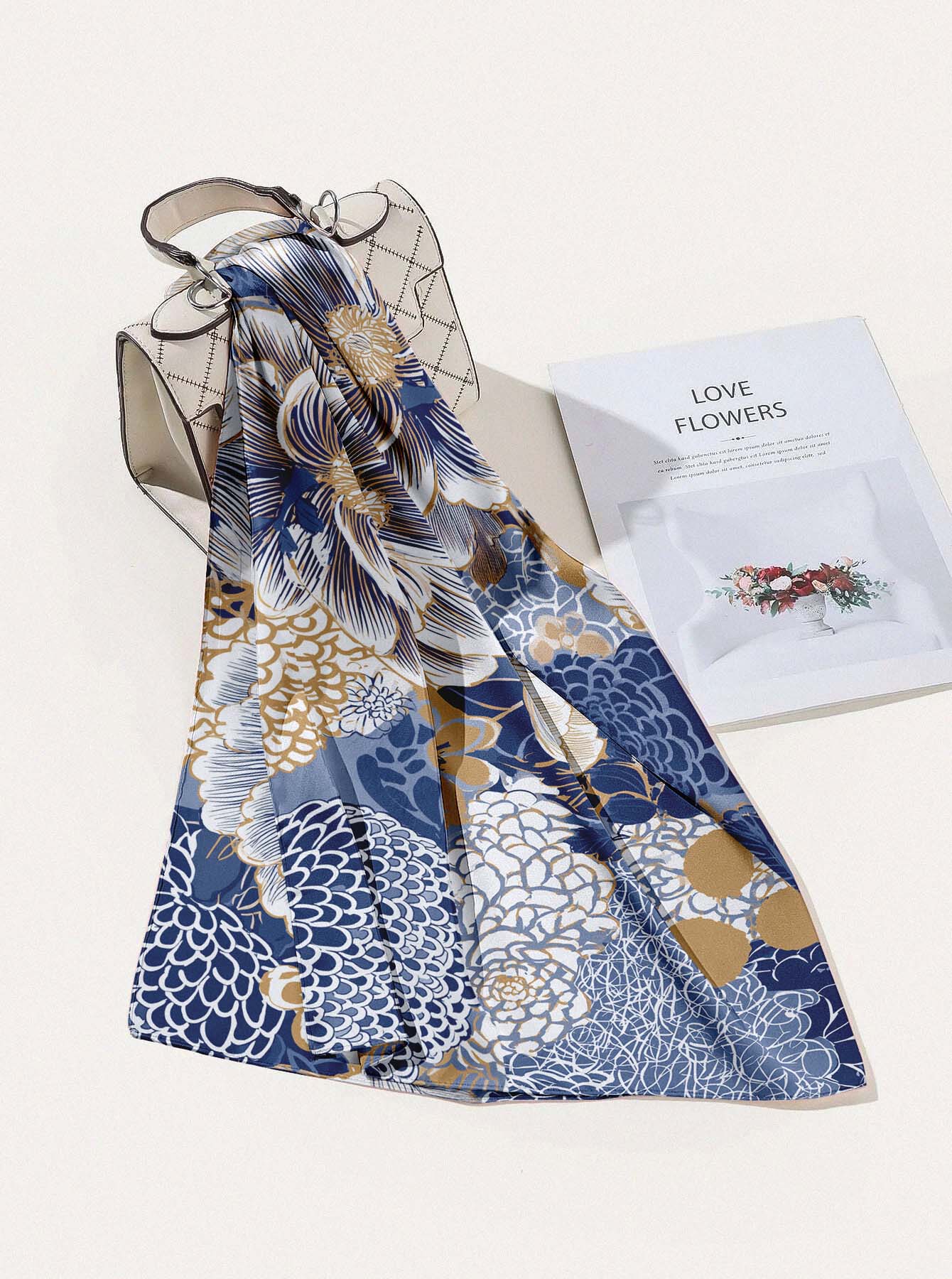 FLOROSIA SILK HEAD SCARF FLOROSIA SILK HEAD SCARF