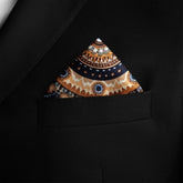 ETHNIC TRIBAL ROUND SILK POCKET SQUARE