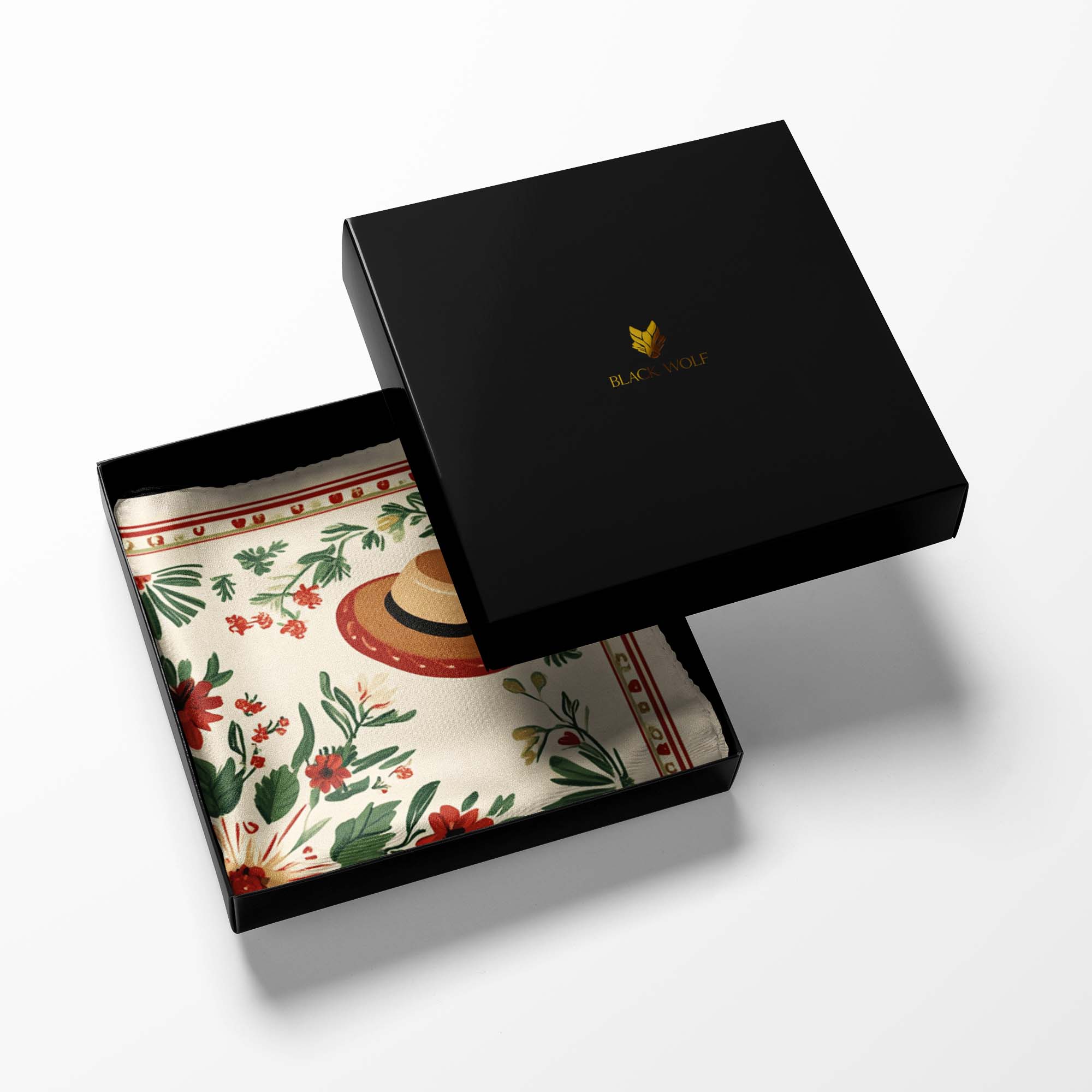 CIRCULAR FLORAL SILK POCKET SQUARE CIRCULAR FLORAL SILK POCKET SQUARE