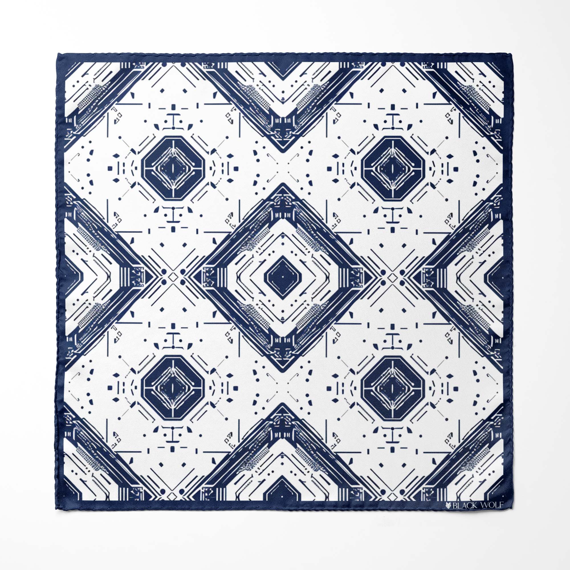GEOMETRIC ABSTRACT SILK ASCOT – PREMIUM COLLECTION GEOMETRIC ABSTRACT SILK ASCOT – PREMIUM COLLECTION