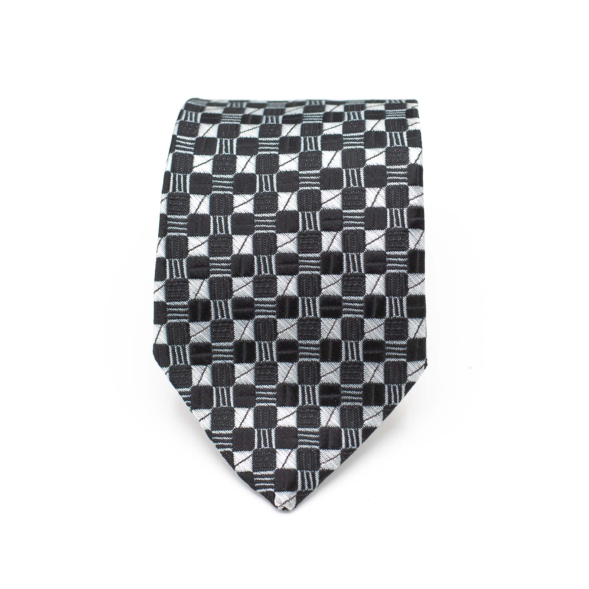 MONOCHROMATIC GRID TIE AND POCKET SQUARE SET MONOCHROMATIC GRID TIE AND POCKET SQUARE SET