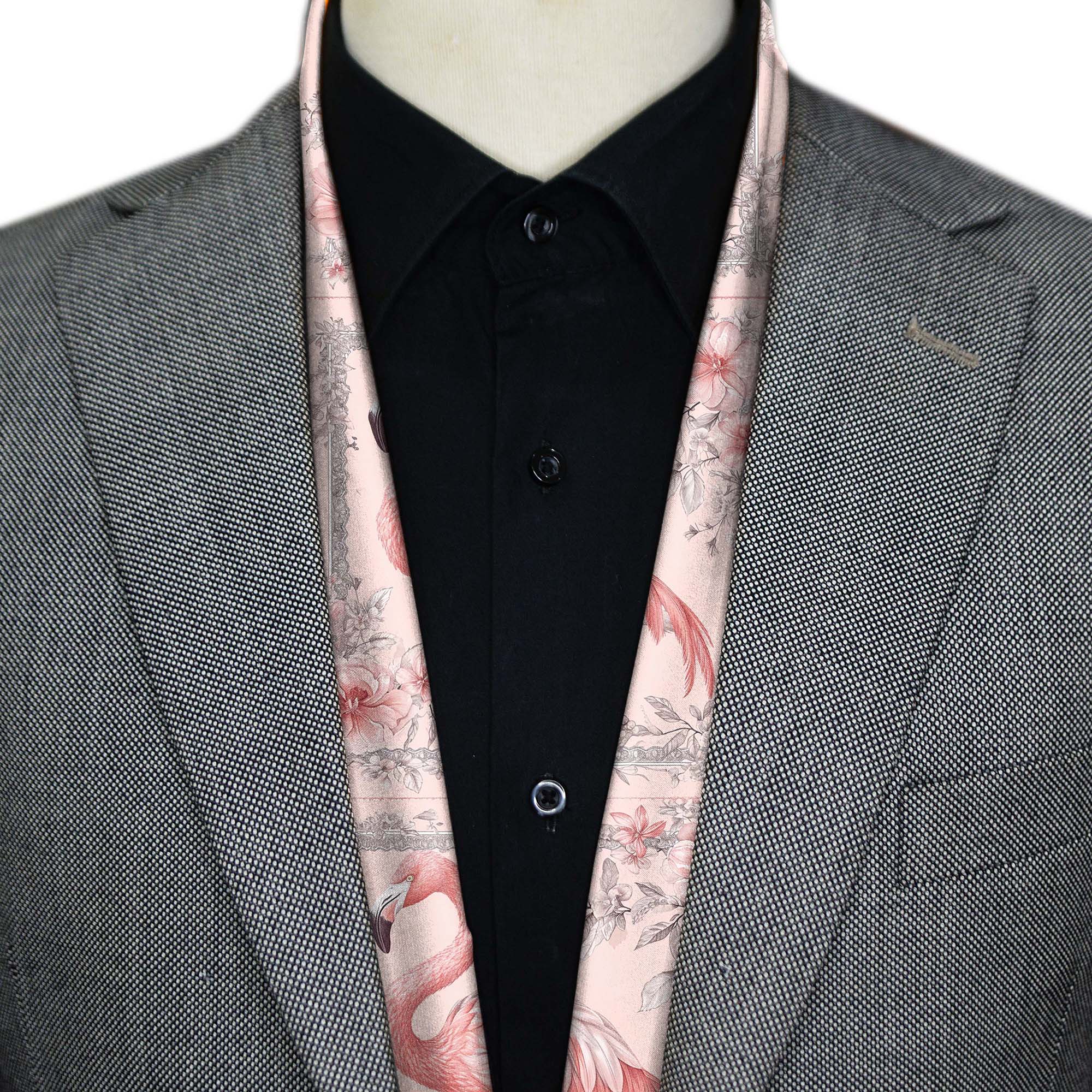 FLAMINGO SILK MEN SCARF - PREMIUM COLLECTION FLAMINGO SILK MEN SCARF - PREMIUM COLLECTION