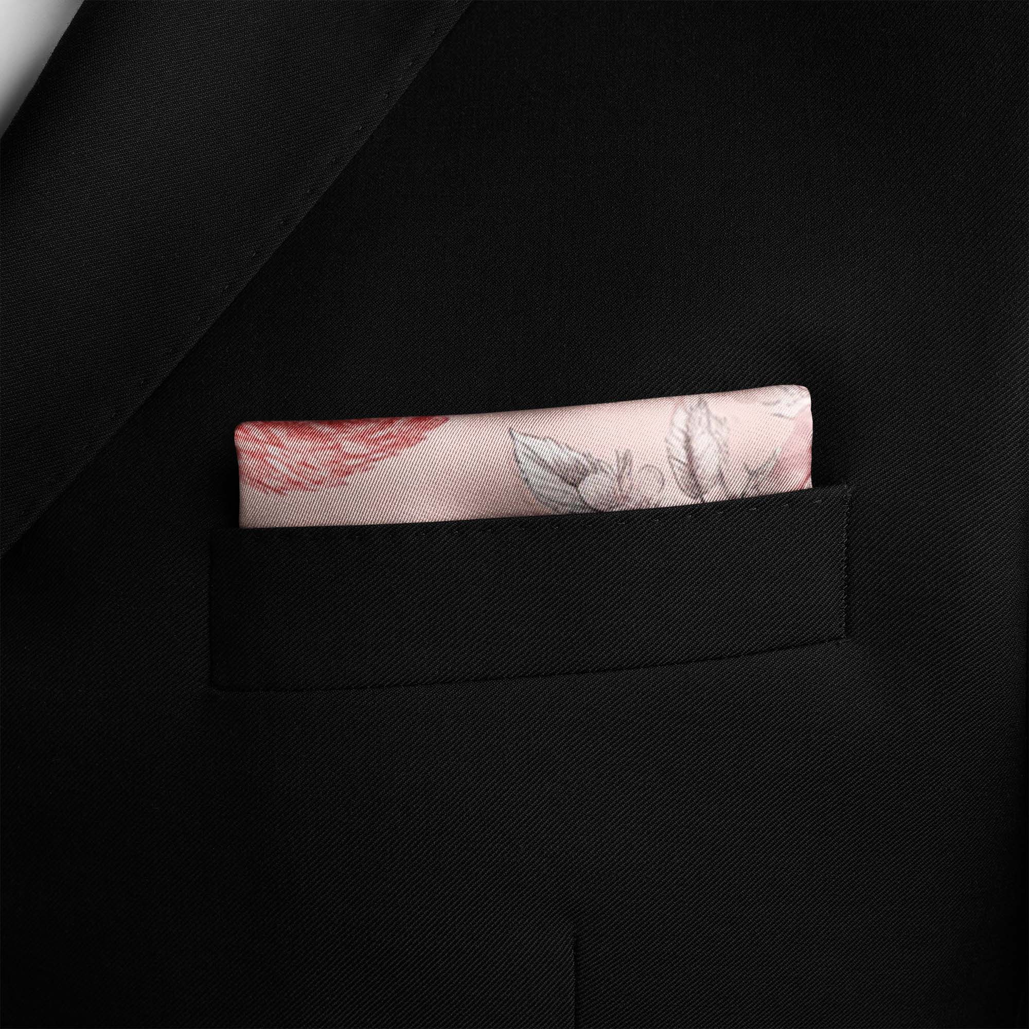 FLAMINGO SILK POCKET SQUARE FLAMINGO SILK POCKET SQUARE