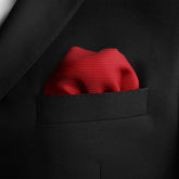 RED STRIPE SILK POCKET SQUARE