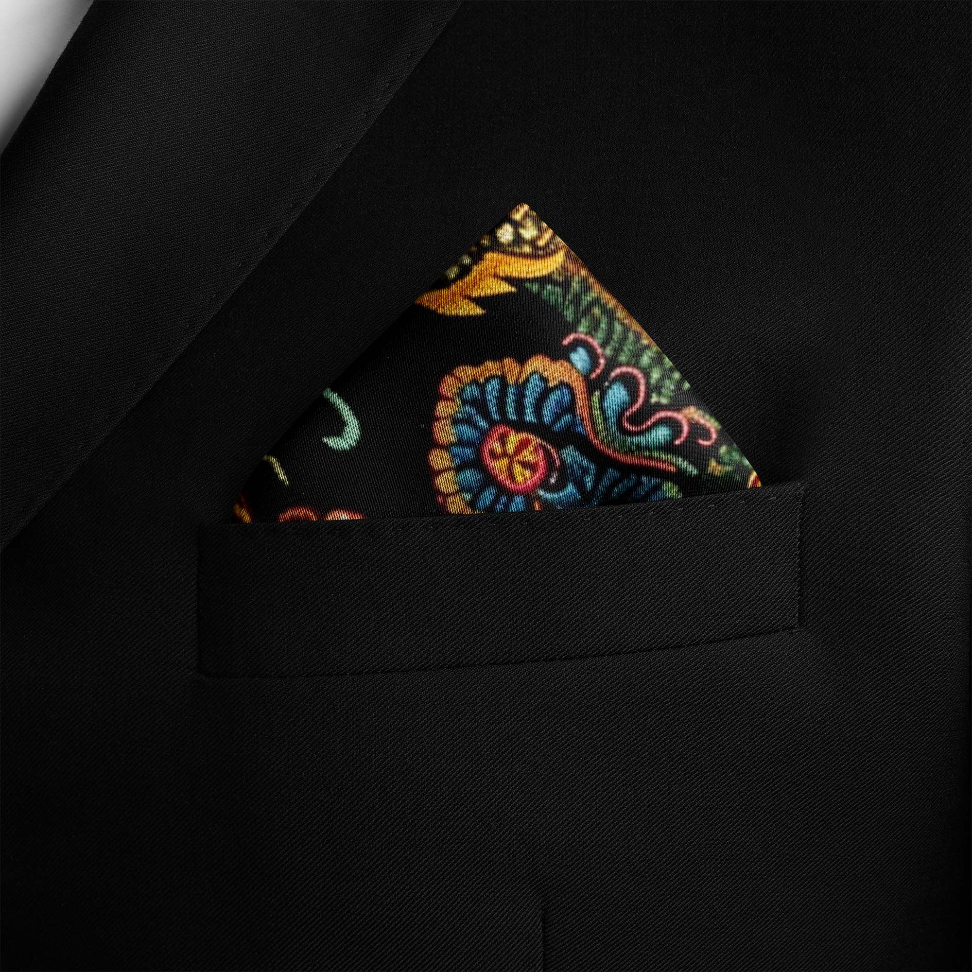 JAPANESE CULTURE SILK POCKET SQUARE JAPANESE CULTURE SILK POCKET SQUARE