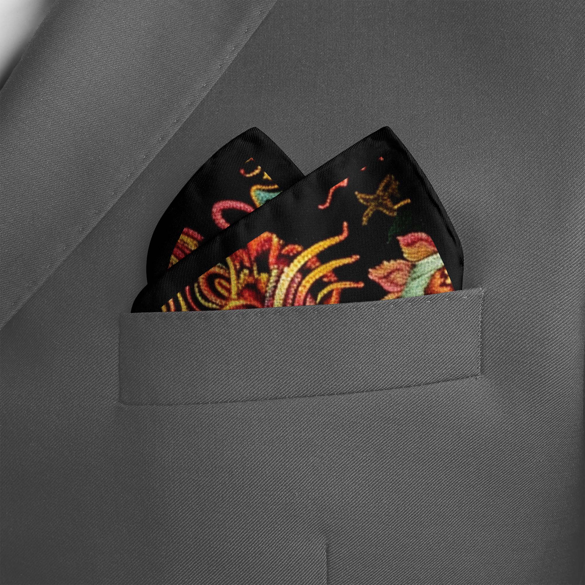 JAPANESE CULTURE SILK POCKET SQUARE JAPANESE CULTURE SILK POCKET SQUARE