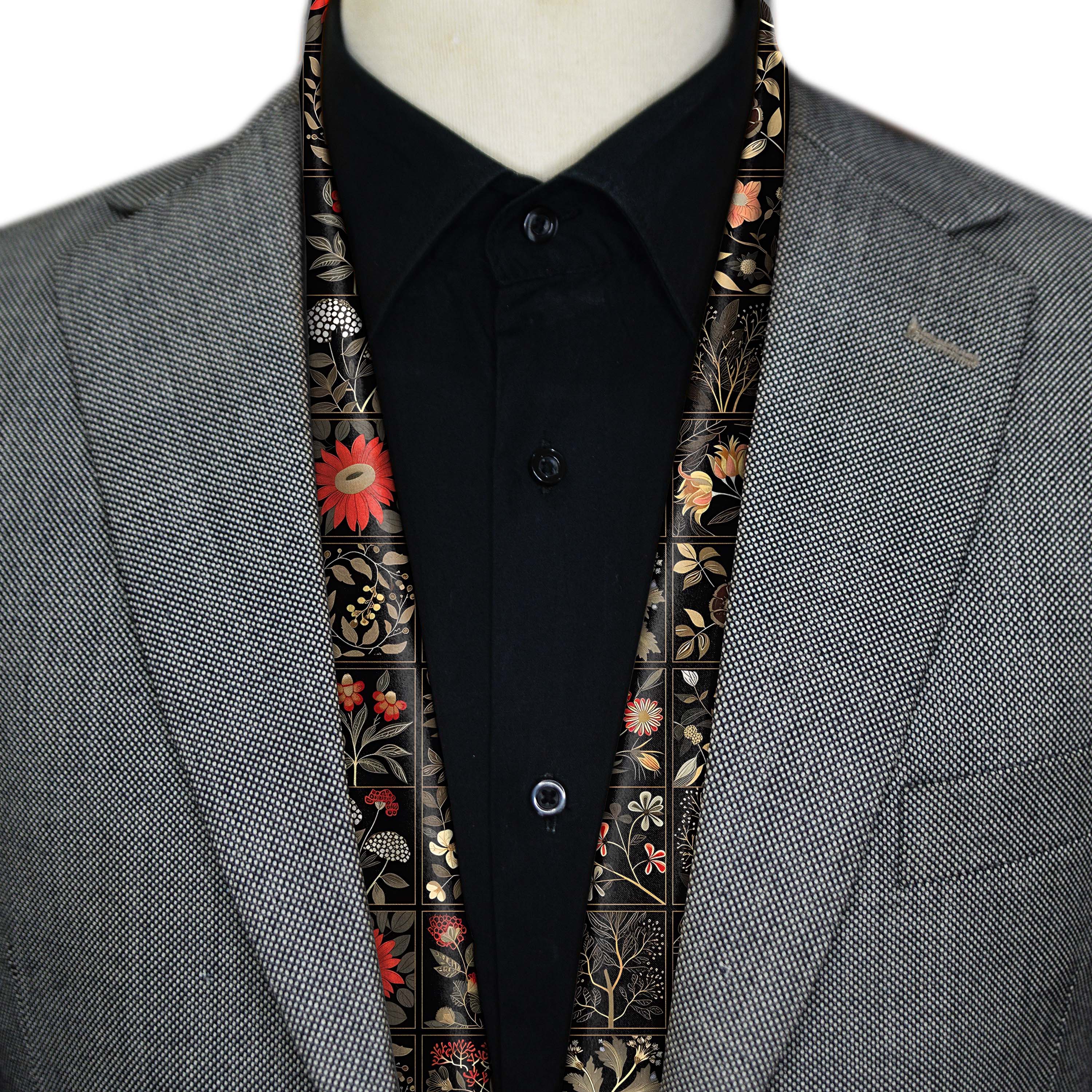 ORGANIC DARK FLORAL MEN SCARF - PREMIUM COLLECTION ORGANIC DARK FLORAL MEN SCARF - PREMIUM COLLECTION