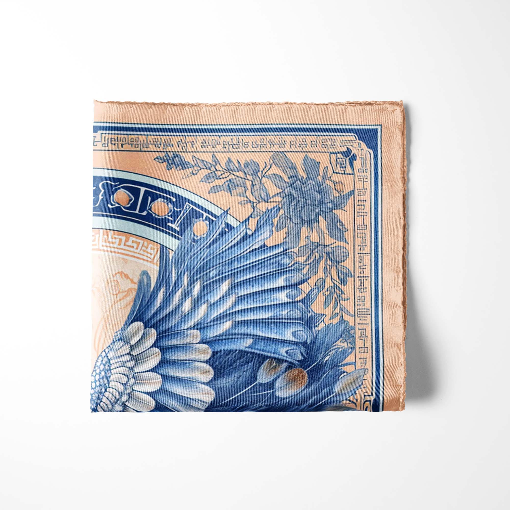 LUXURY CHINOISERIE SILK POCKET SQUARE LUXURY CHINOISERIE SILK POCKET SQUARE
