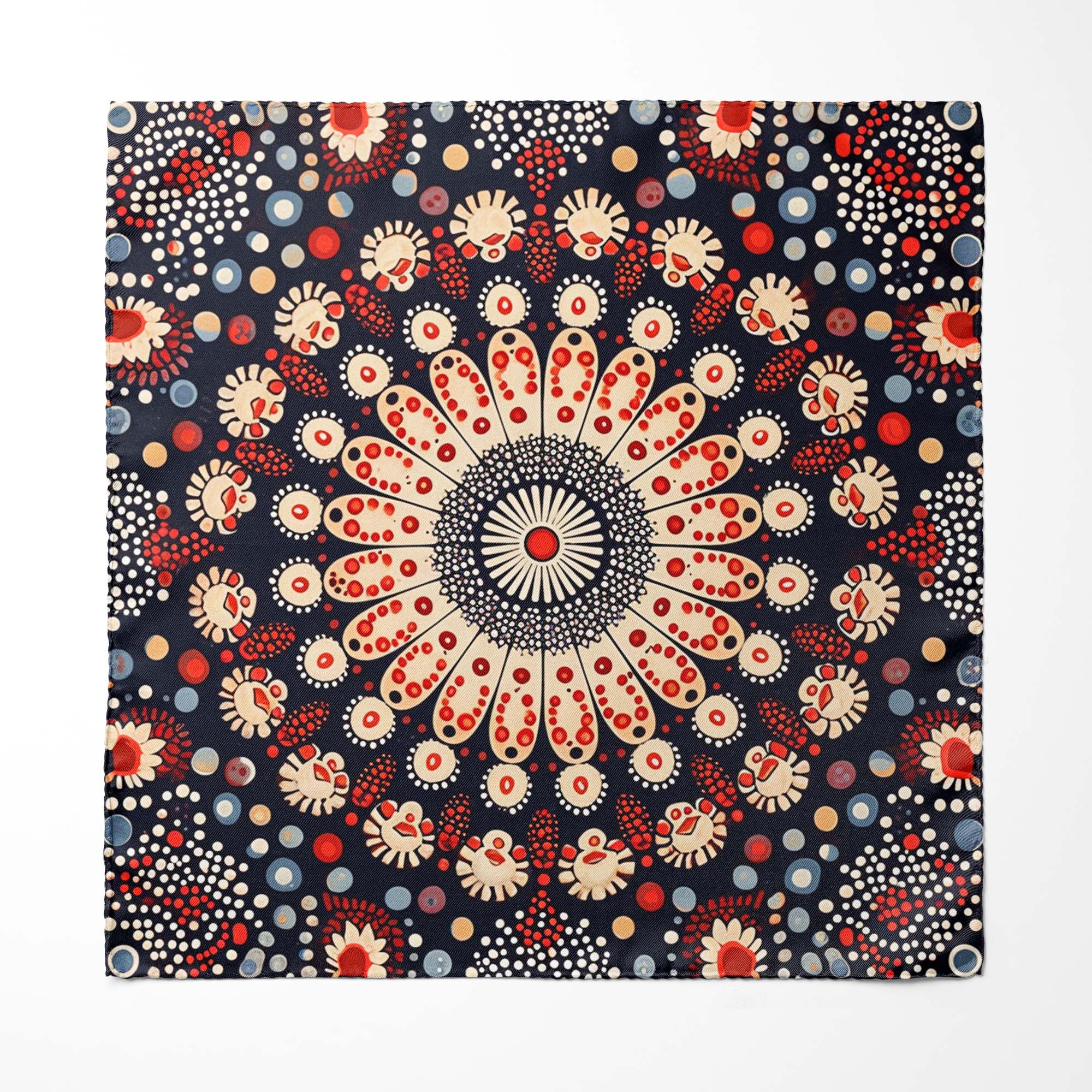 MANDALA DESIGN SILK ASCOT AND POCKET SQUARE SET – PREMIUM COLLECTION MANDALA DESIGN SILK ASCOT AND POCKET SQUARE SET – PREMIUM COLLECTION