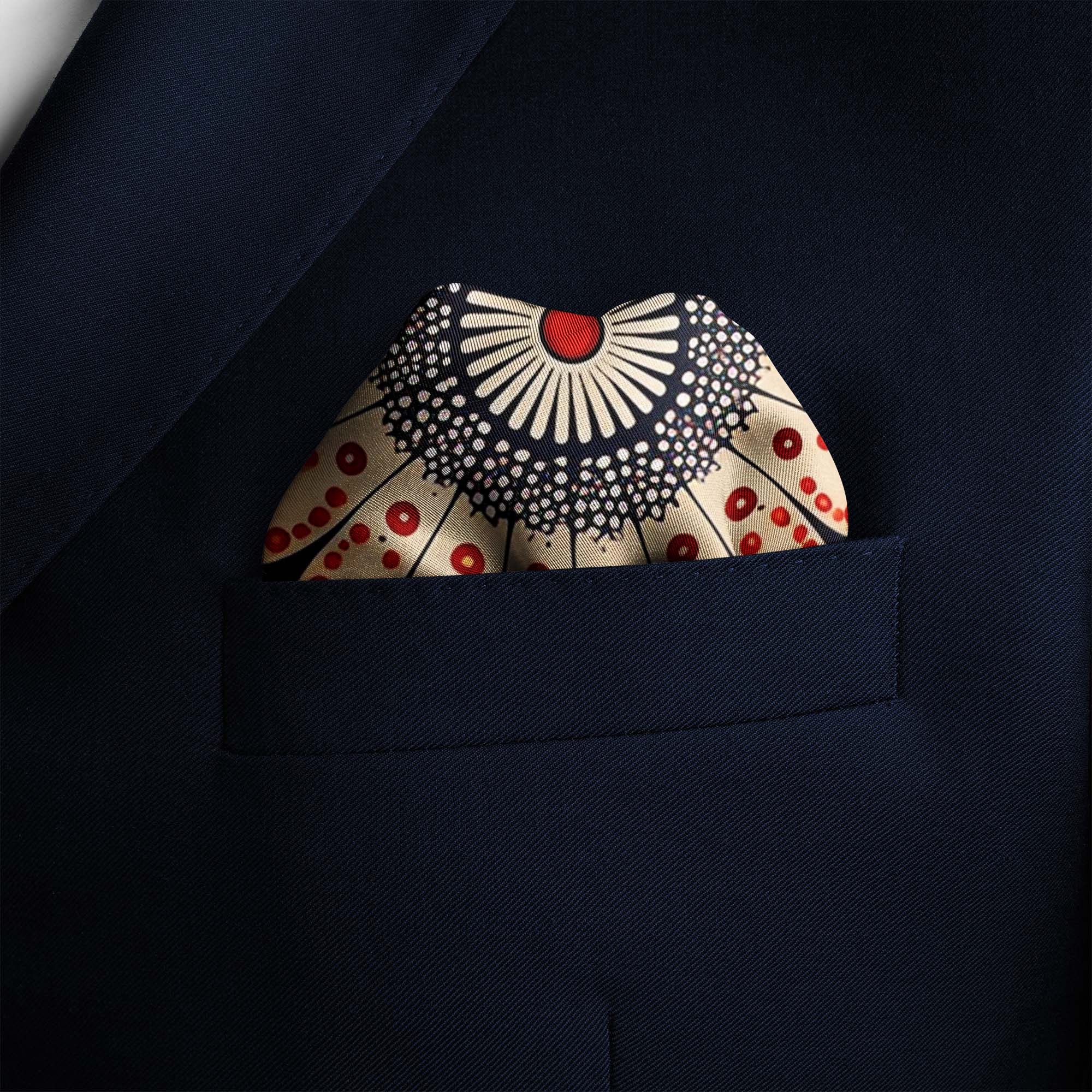 MANDALA DESIGN SILK POCKET SQUARE MANDALA DESIGN SILK POCKET SQUARE