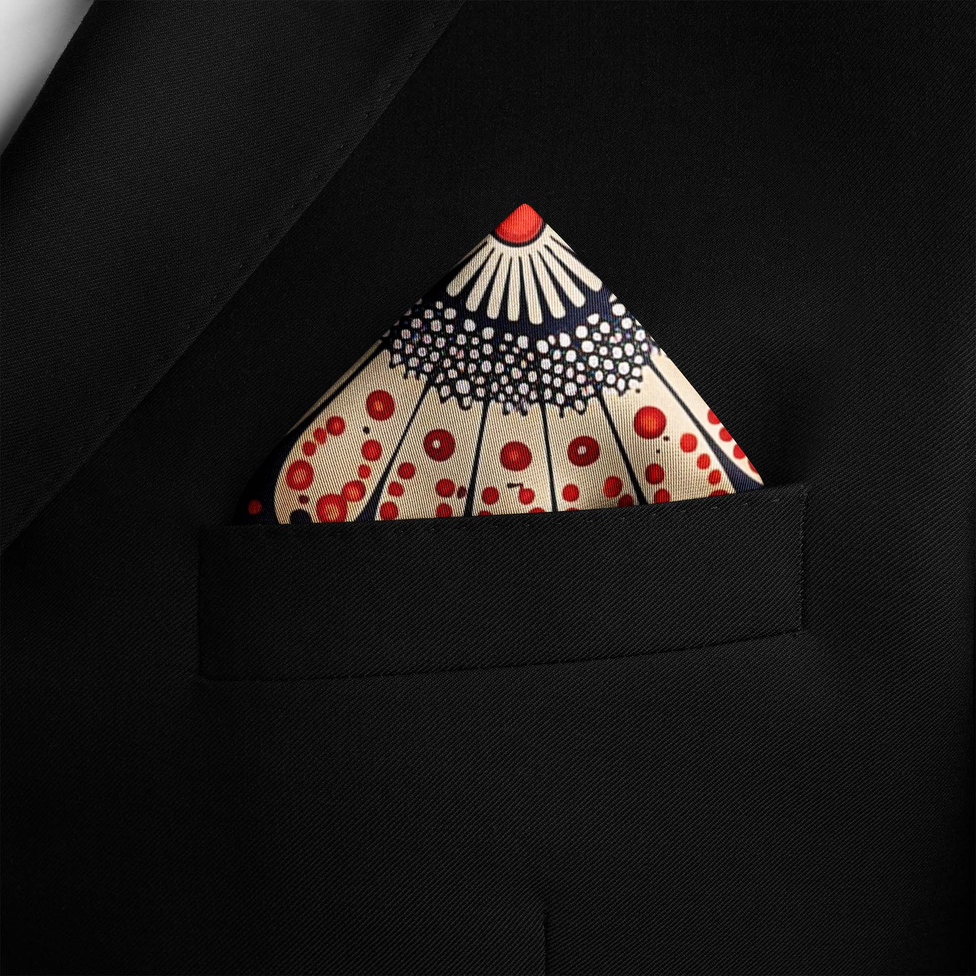MANDALA DESIGN SILK POCKET SQUARE MANDALA DESIGN SILK POCKET SQUARE