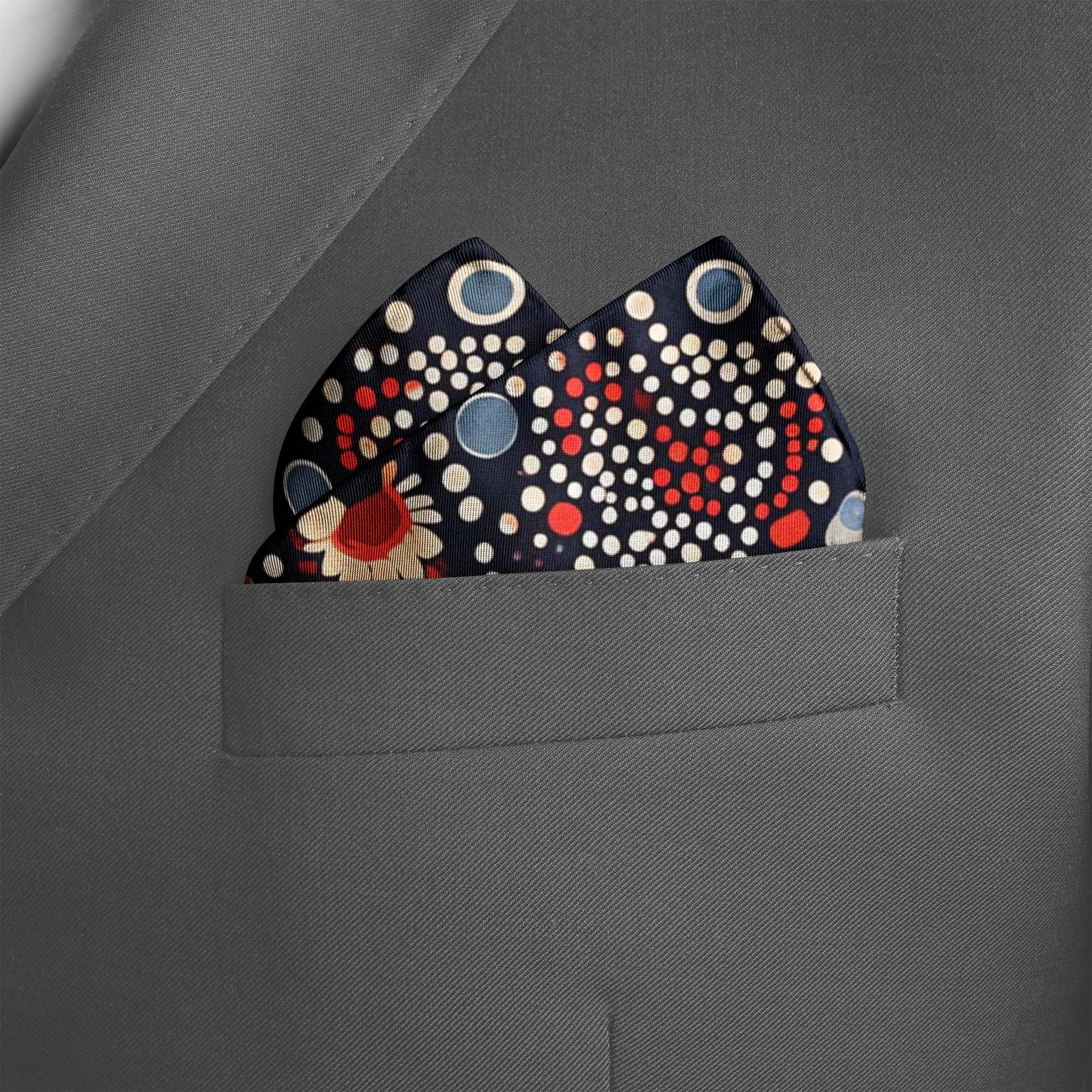 MANDALA DESIGN SILK POCKET SQUARE MANDALA DESIGN SILK POCKET SQUARE
