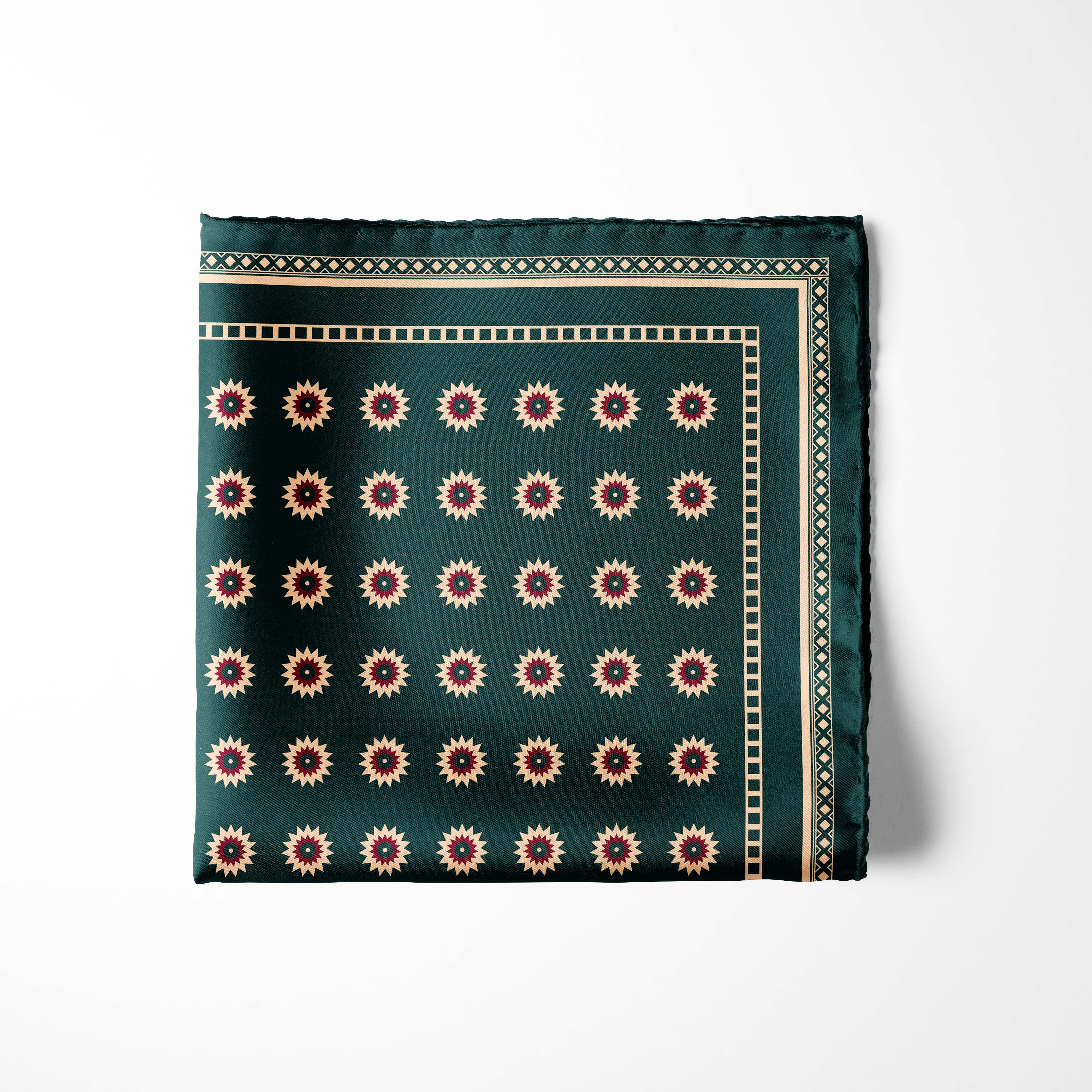 GREEN REVISABLE SILK POCKET SQUARE GREEN REVISABLE SILK POCKET SQUARE