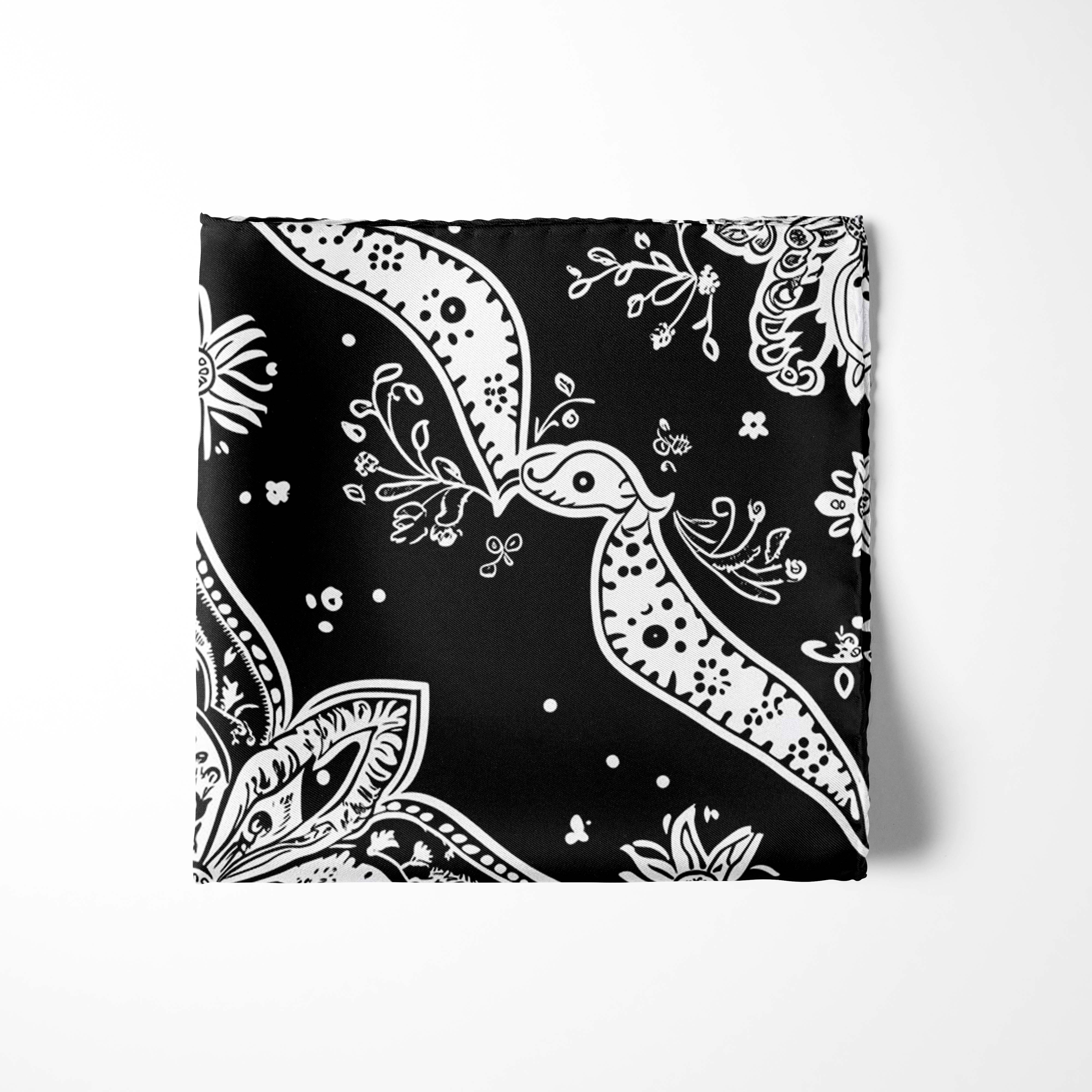 Black Pocket Square | Pocket Square | Black Wolf Black Pocket Square | Pocket Square | Black Wolf