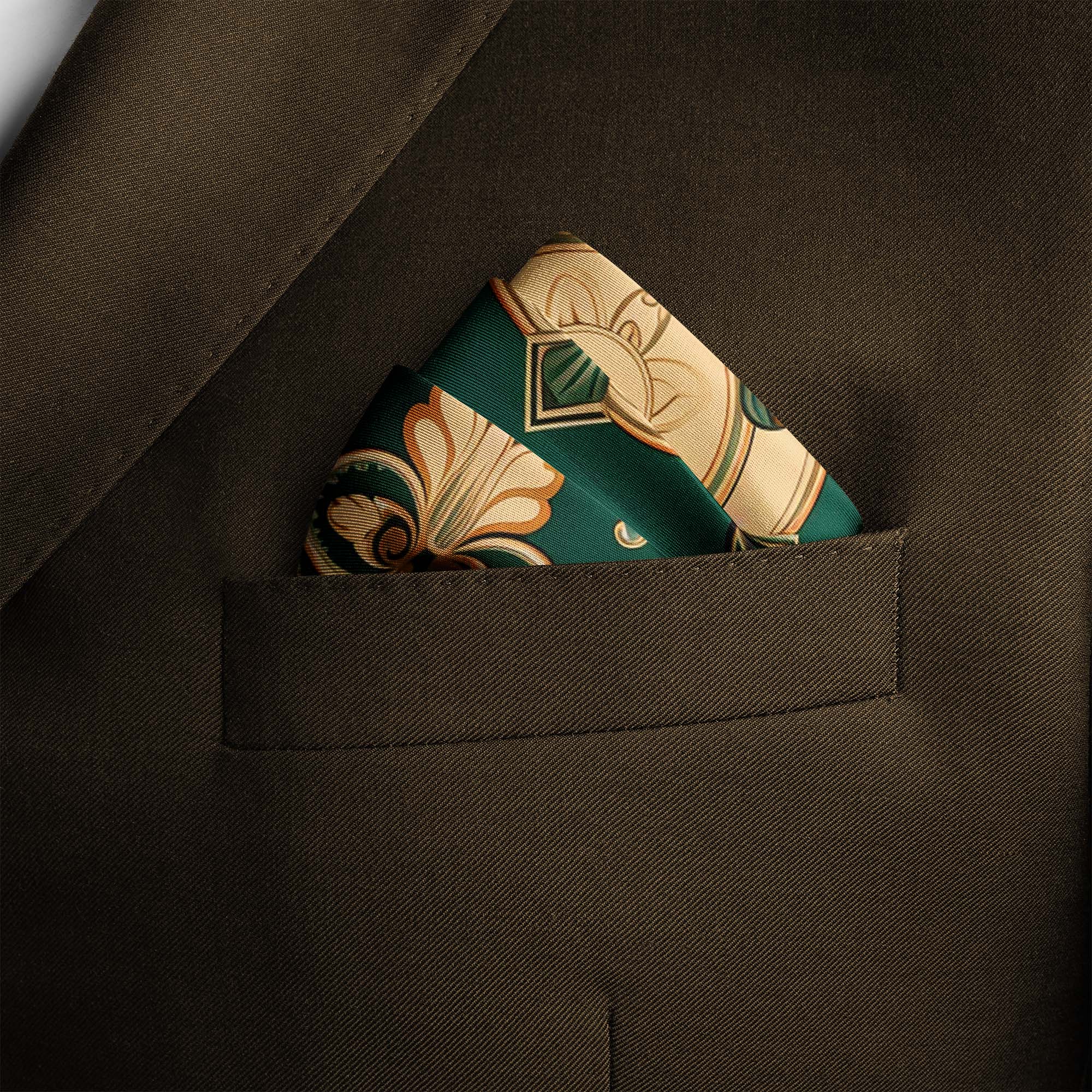 VINTAGE GREEK SILK POCKET SQUARE VINTAGE GREEK SILK POCKET SQUARE