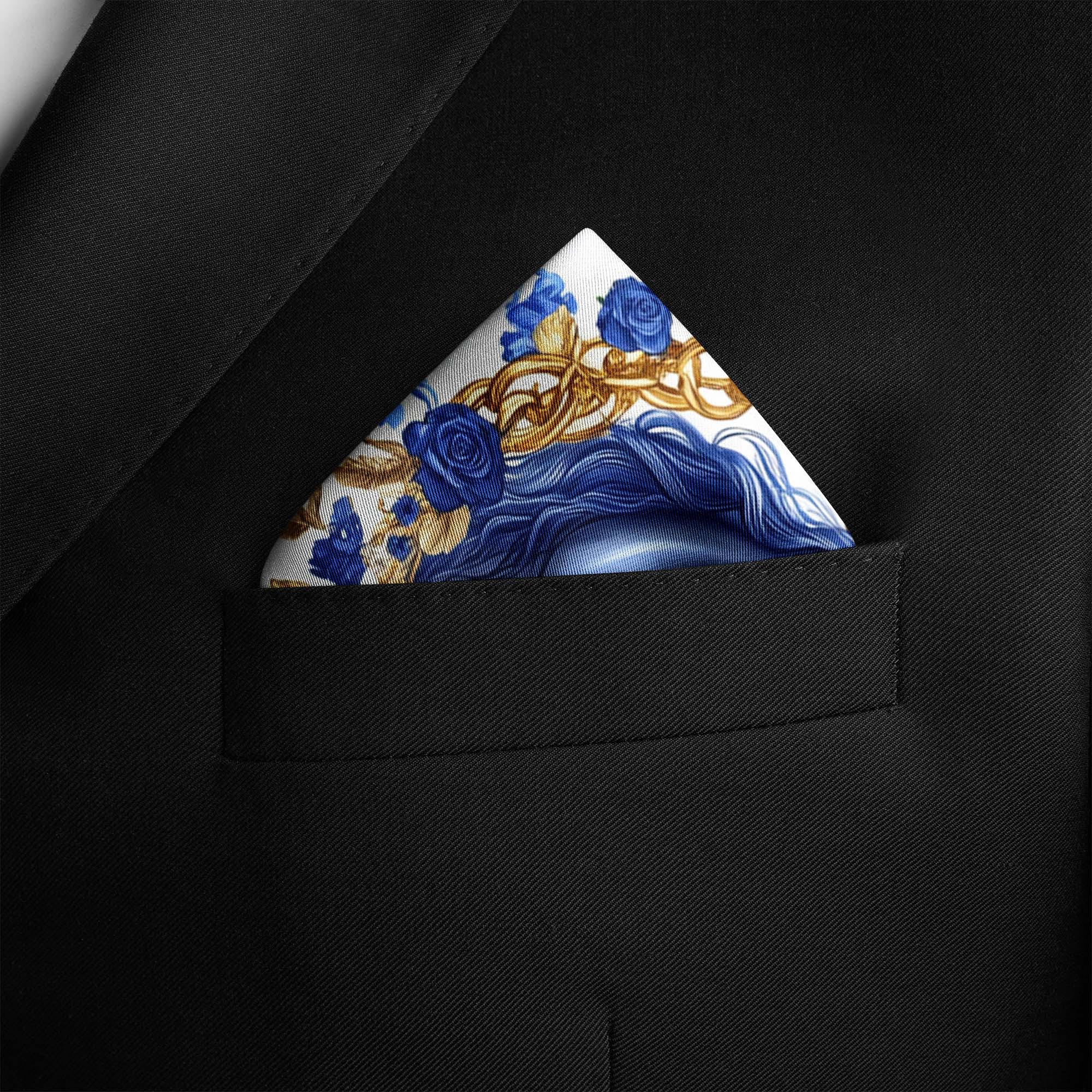 ELEGANT LAUREL SILK POCKET SQUARE ELEGANT LAUREL SILK POCKET SQUARE