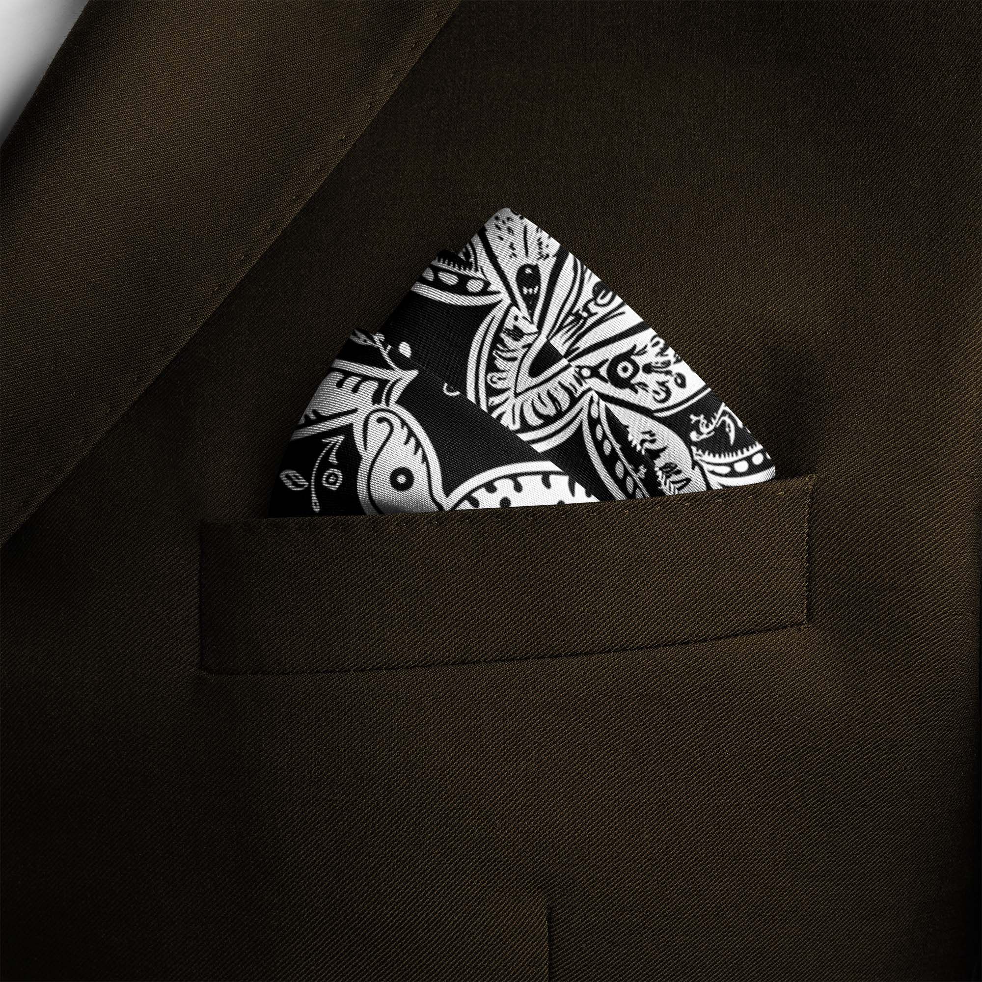 Black Pocket Square | Pocket Square | Black Wolf Black Pocket Square | Pocket Square | Black Wolf