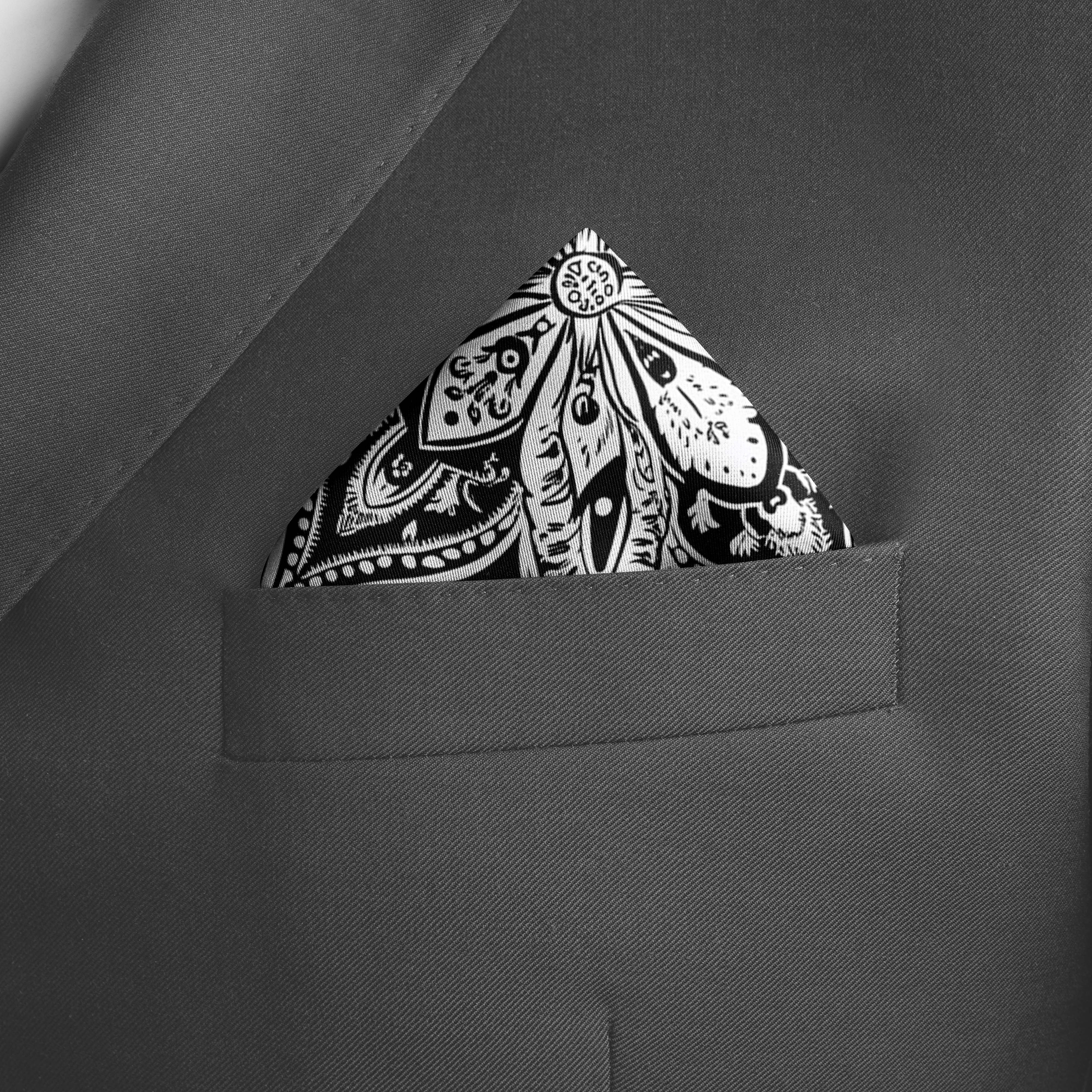 Black Pocket Square | Pocket Square | Black Wolf Black Pocket Square | Pocket Square | Black Wolf