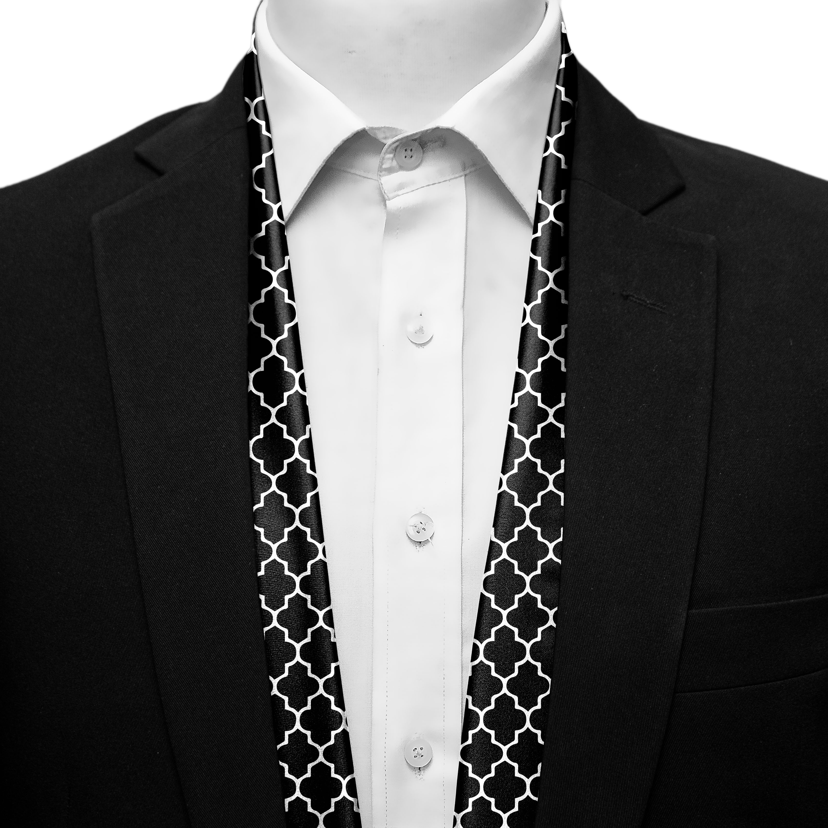 SILVER GEOMETRIC MEN SCARF - PREMIUM COLLECTION SILVER GEOMETRIC MEN SCARF - PREMIUM COLLECTION