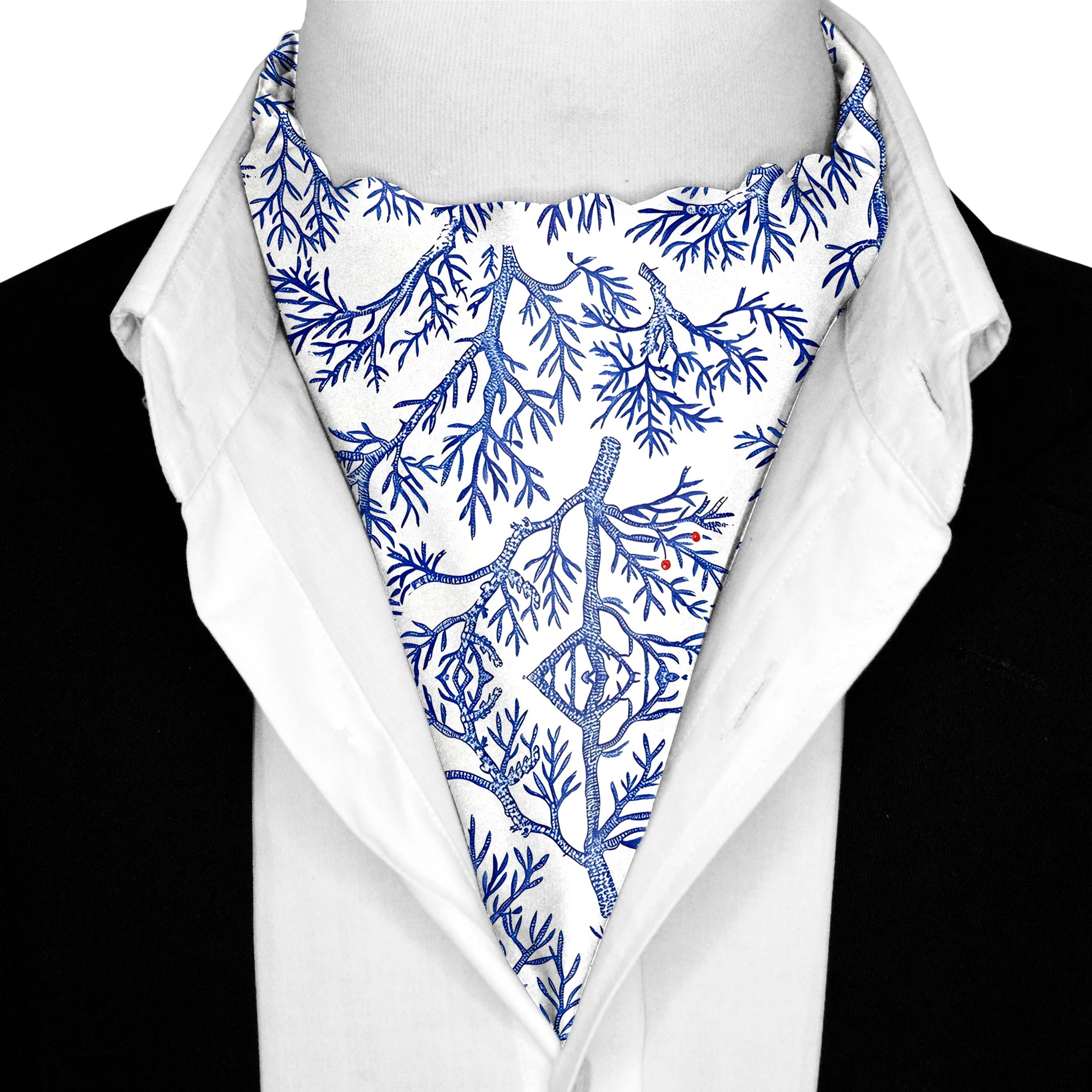 SNOWFLAKE TREE SILK ASCOT AND POCKET SQUARE SET – PREMIUM COLLECTION SNOWFLAKE TREE SILK ASCOT AND POCKET SQUARE SET – PREMIUM COLLECTION