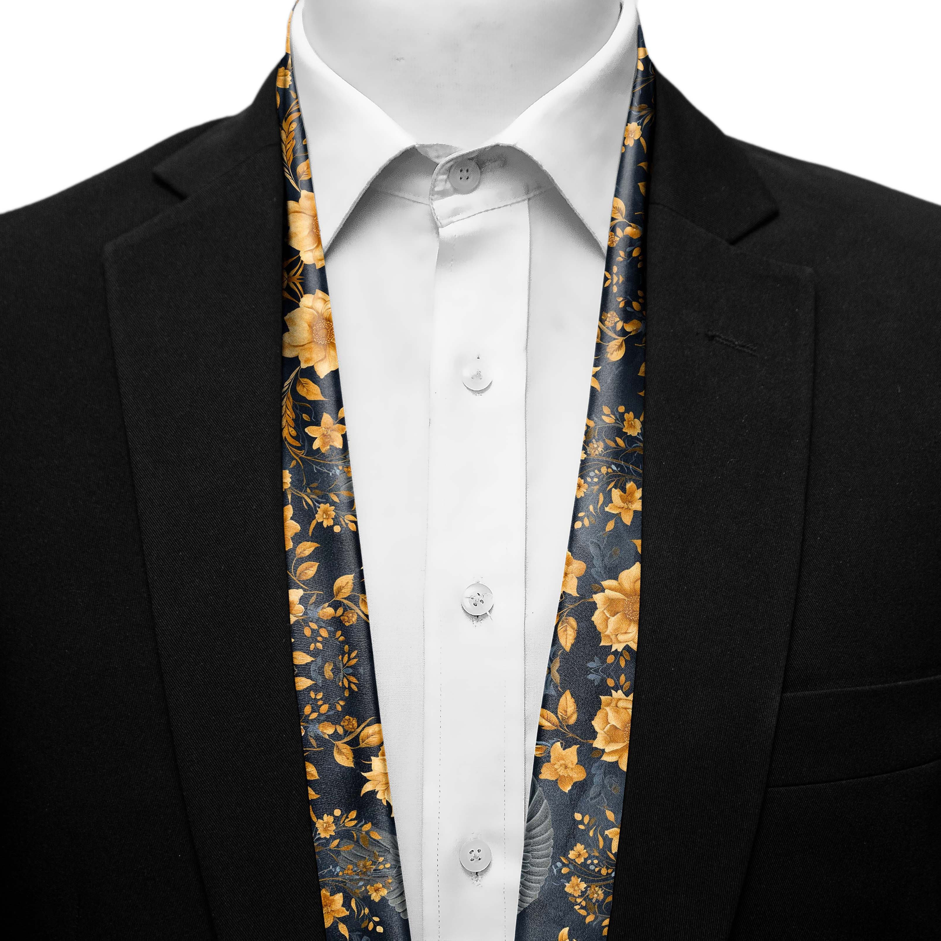 GOLD HUMMINGBIRDS MEN SCARF - PREMIUM COLLECTION GOLD HUMMINGBIRDS MEN SCARF - PREMIUM COLLECTION