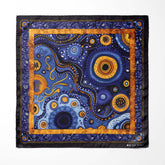 HAND DRAWN ABSTRACT SILK POCKET SQUARE