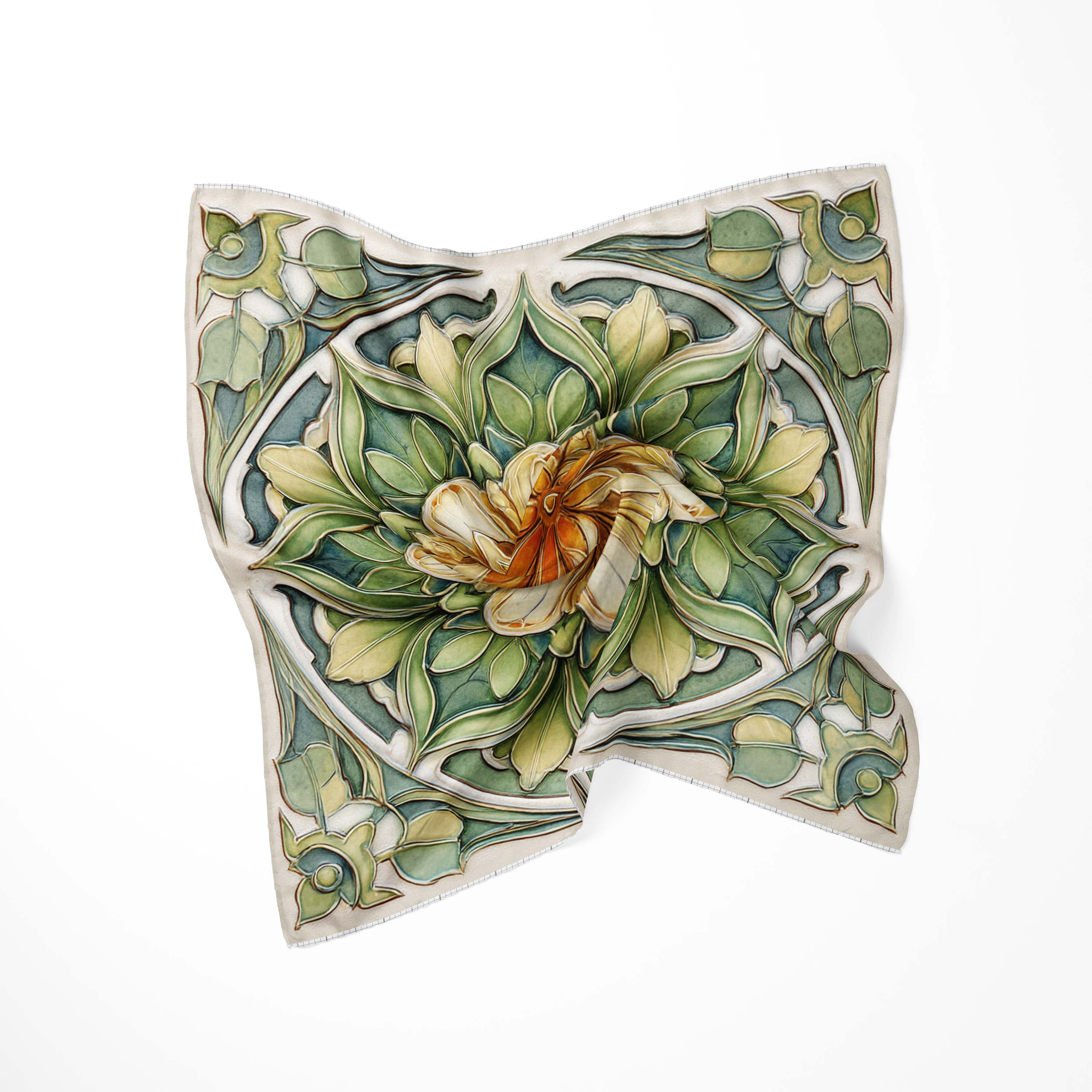 BOTANICAL EMBRACE SILK BANDANA BOTANICAL EMBRACE SILK BANDANA