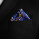 HAND DRAWN ABSTRACT SILK POCKET SQUARE