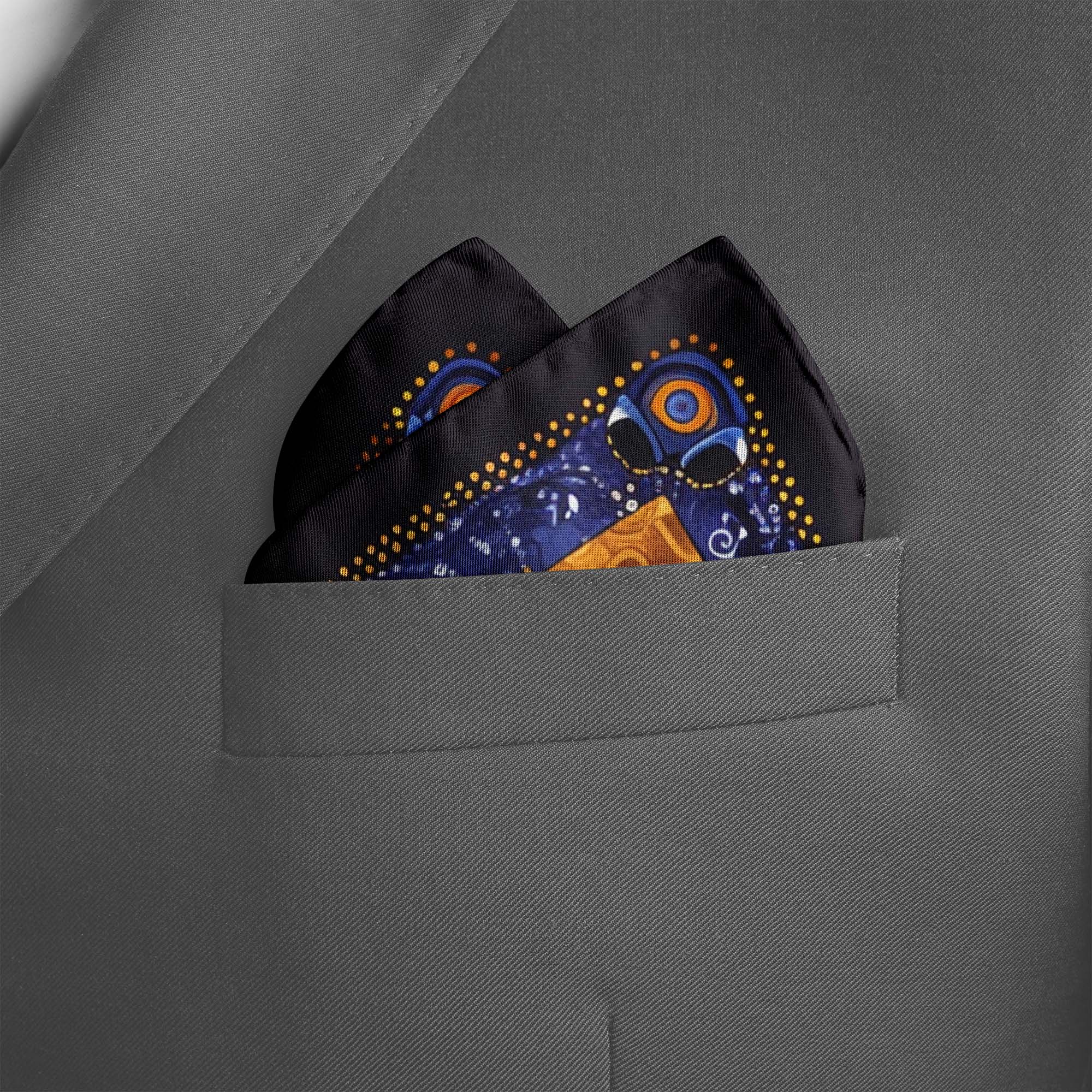 HAND DRAWN ABSTRACT SILK POCKET SQUARE HAND DRAWN ABSTRACT SILK POCKET SQUARE
